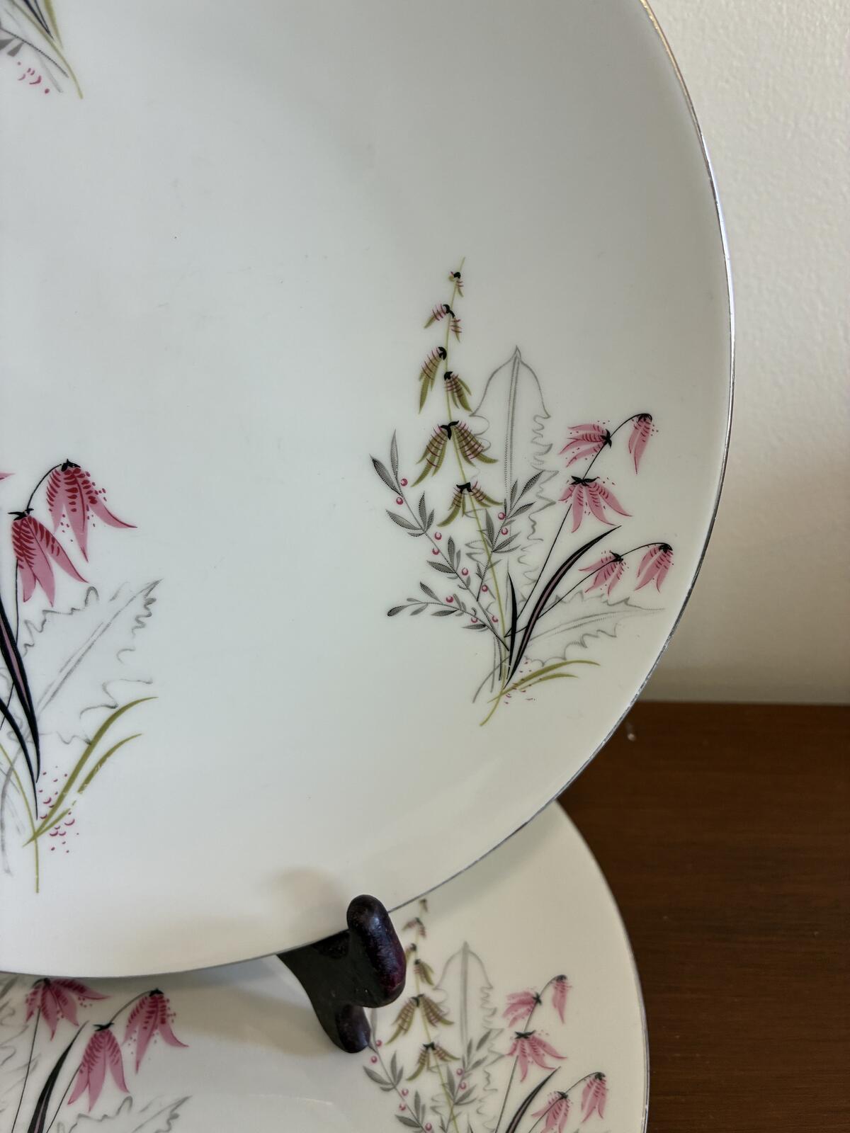 Vintage Royal Duchess Mountain Bell Dinner Plate Pink Floral Fine China Bavaria