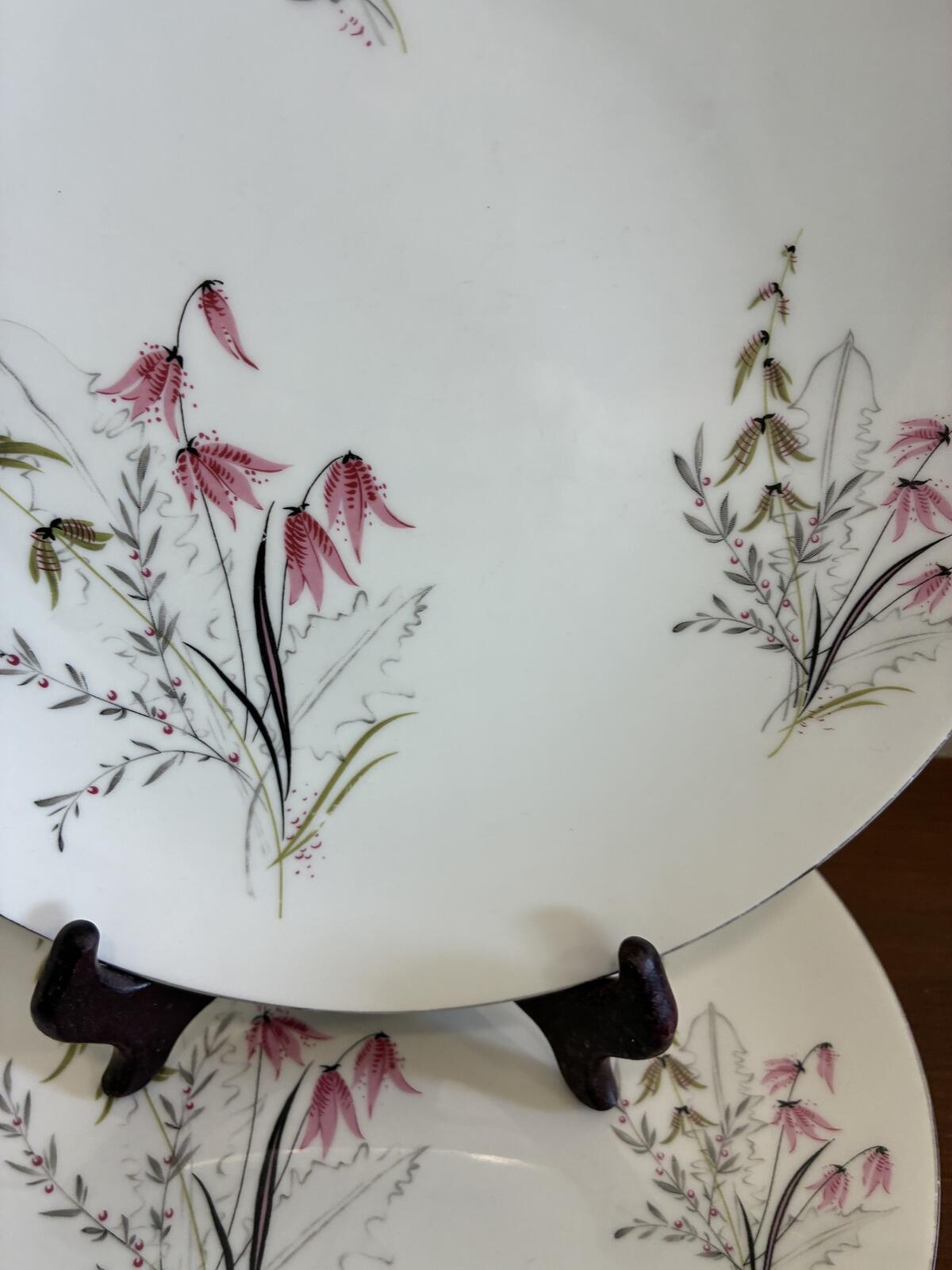 Vintage Royal Duchess Mountain Bell Dinner Plate Pink Floral Fine China Bavaria
