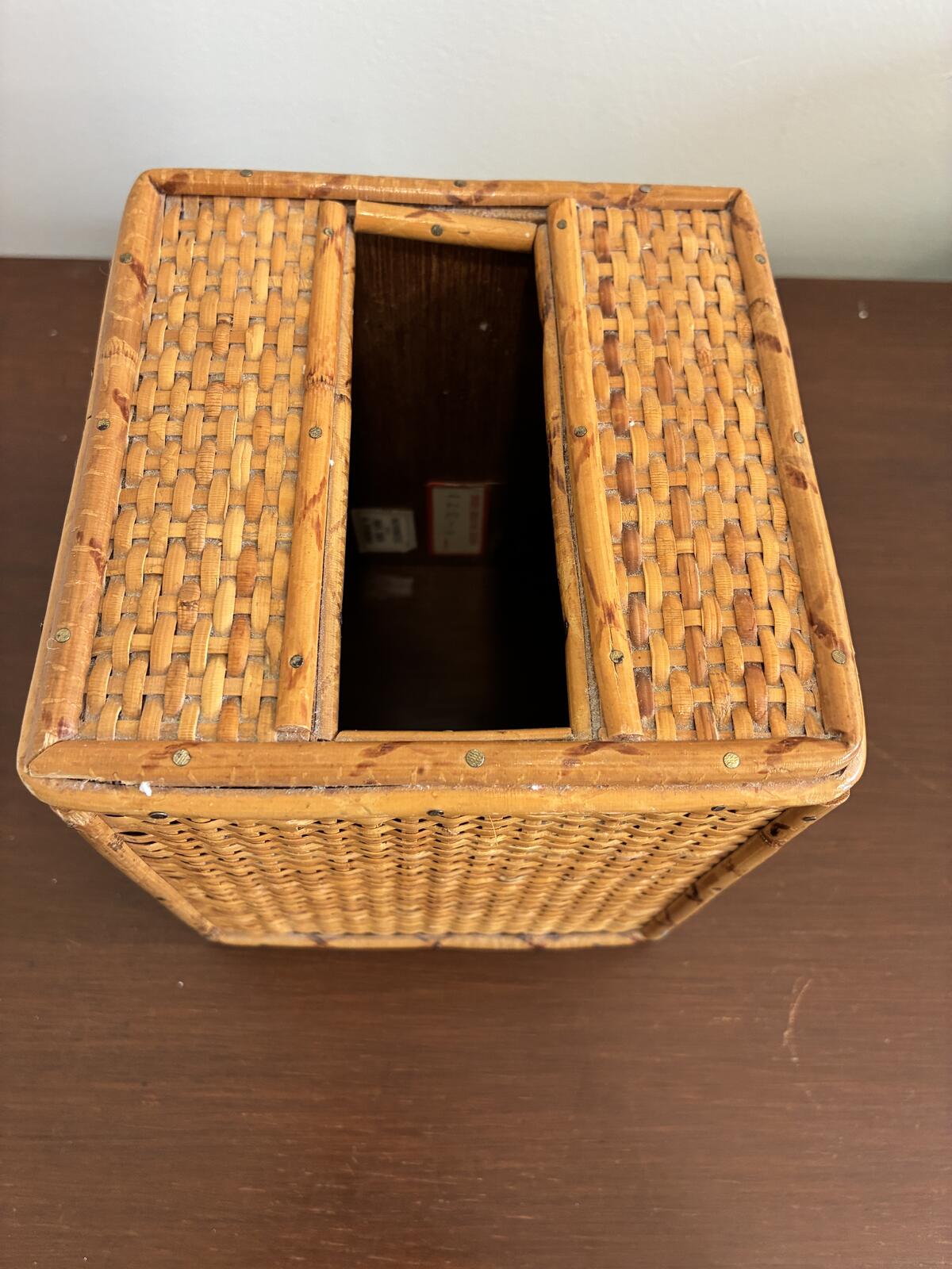 Vintage Woven Bamboo Rattan Tissue Box Holder - Boho Cover-Cottage Chic