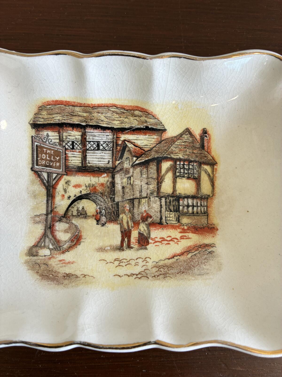 Vintage Sandland Ware Trinket Soap Dish | The Jolly Drover | English Pub Scene