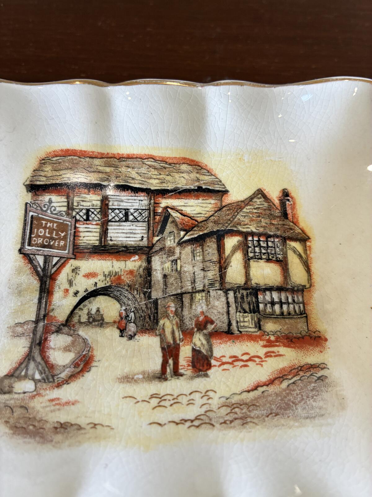 Vintage Sandland Ware Trinket Soap Dish | The Jolly Drover | English Pub Scene