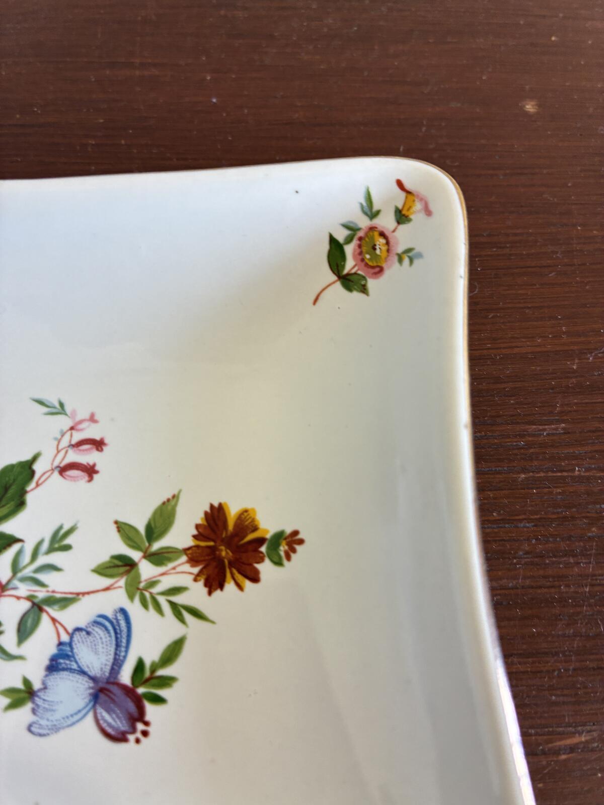 Vintage Floral Porcelain Soap Dish - Hand-Painted Tray