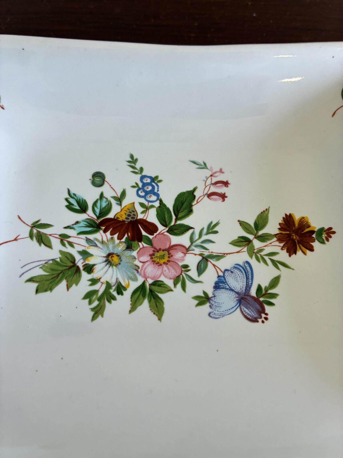 Vintage Floral Porcelain Soap Dish - Hand-Painted Tray