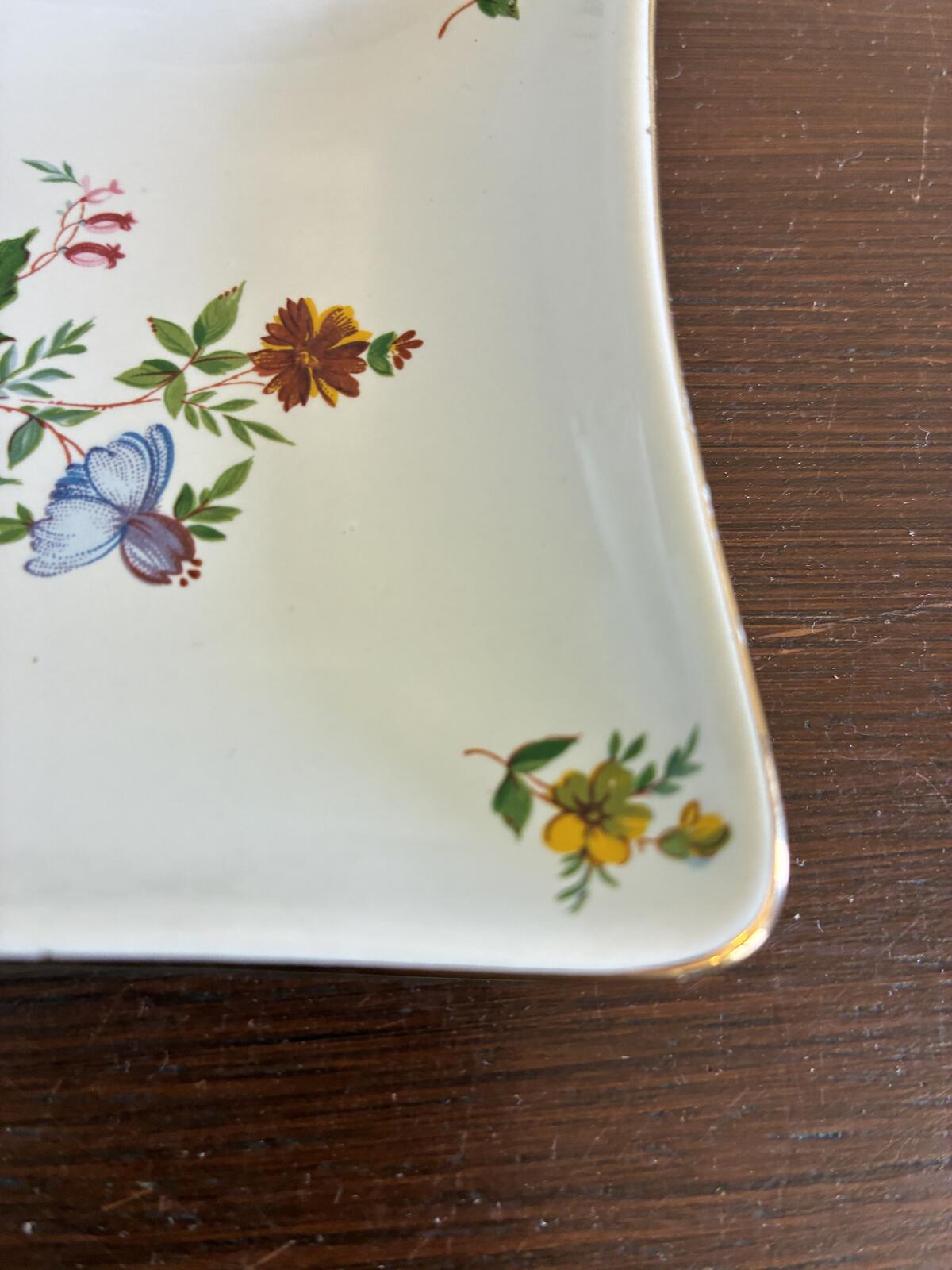 Vintage Floral Porcelain Soap Dish - Hand-Painted Tray