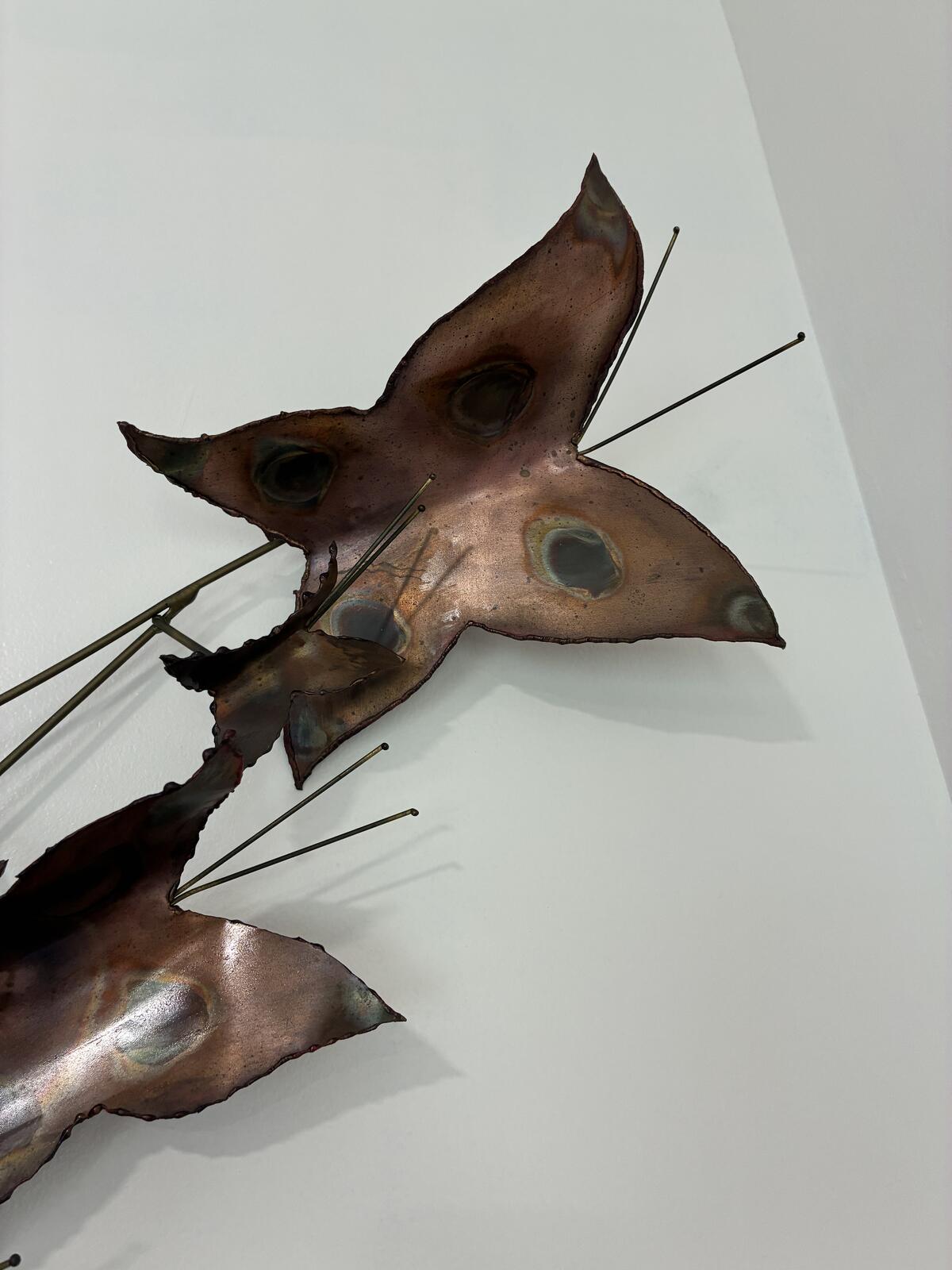 Vintage Copper Butterfly Wall Sculpture | Mid Century Modern Metal Wall Art