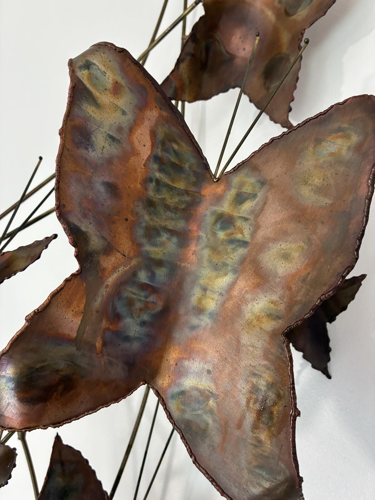 Vintage Copper Butterfly Wall Sculpture | Mid Century Modern Metal Wall Art