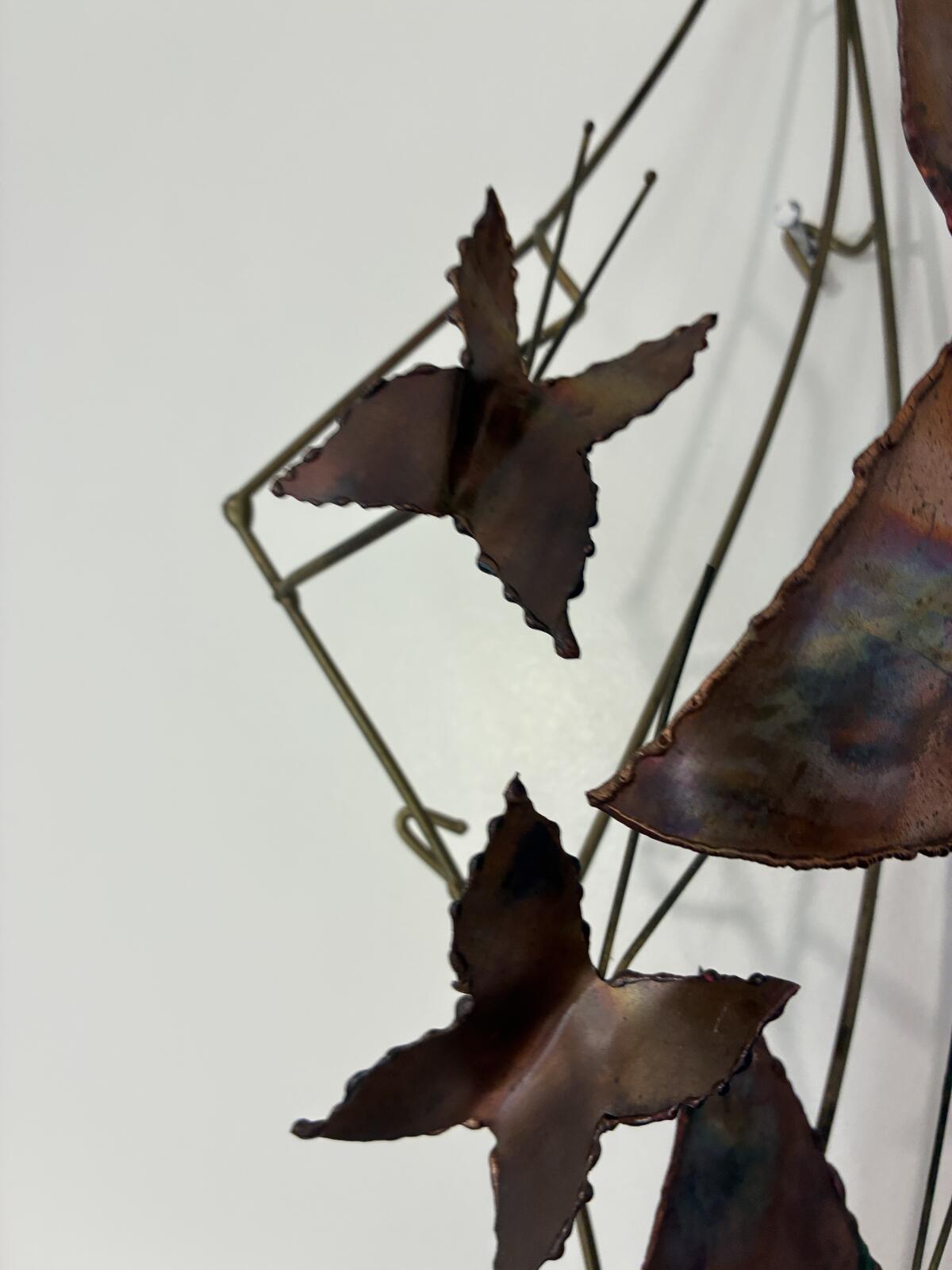 Vintage Copper Butterfly Wall Sculpture | Mid Century Modern Metal Wall Art