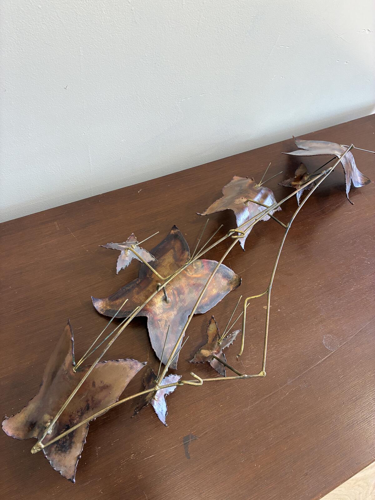 Vintage Copper Butterfly Wall Sculpture | Mid Century Modern Metal Wall Art