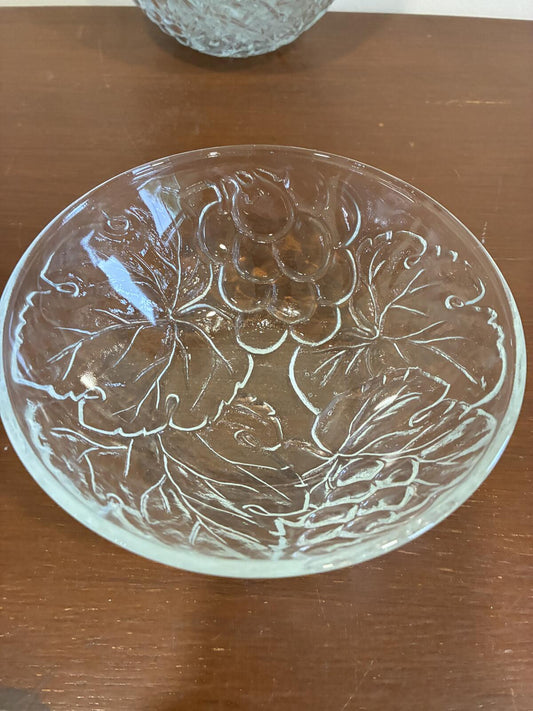 Set of 10 Vintage KIG Indonesia Pressed Clear Glass Grape Bowls