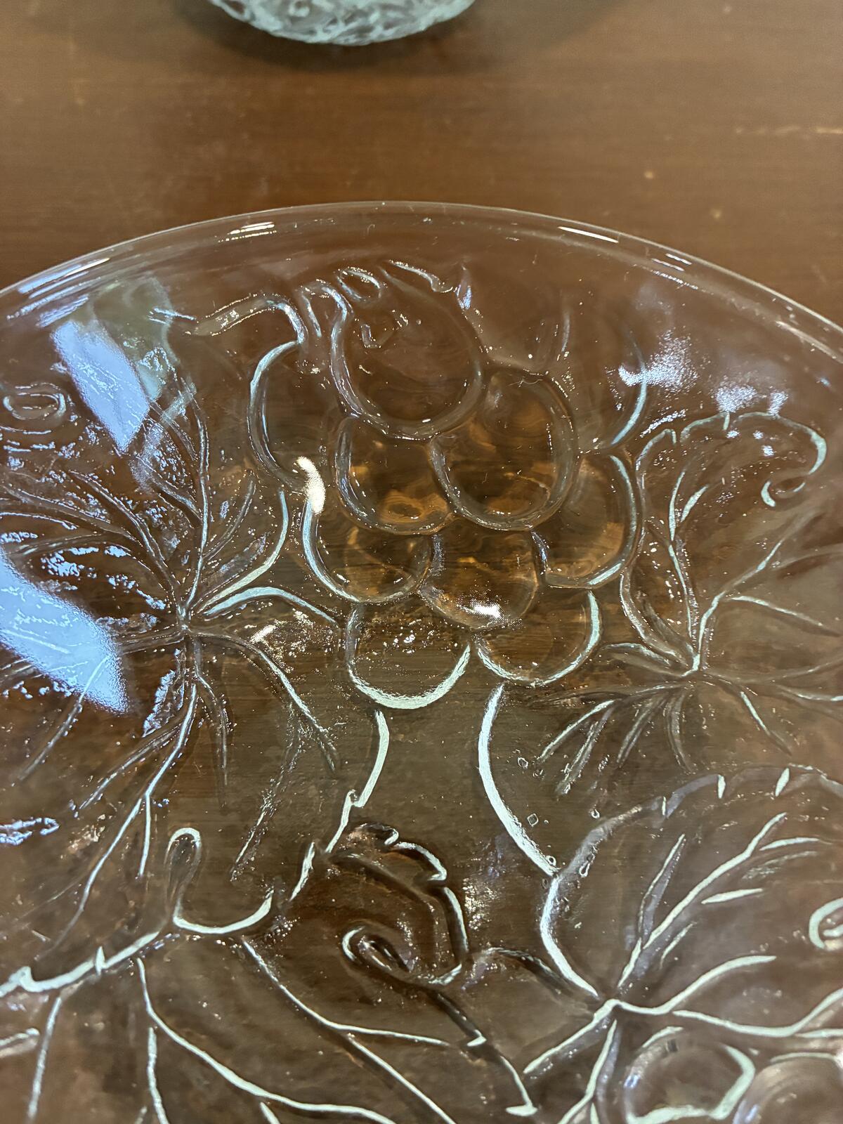 Set of 10 Vintage KIG Indonesia Pressed Clear Glass Grape Bowls
