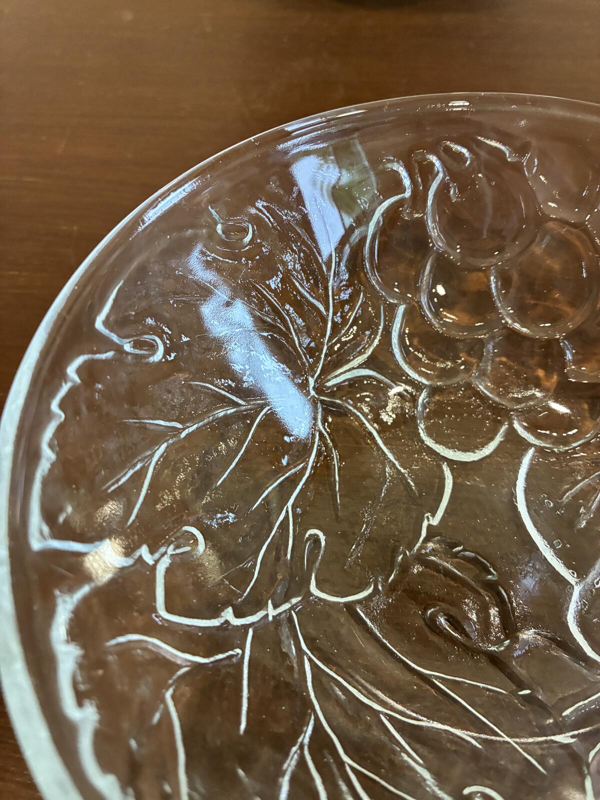 Set of 10 Vintage KIG Indonesia Pressed Clear Glass Grape Bowls