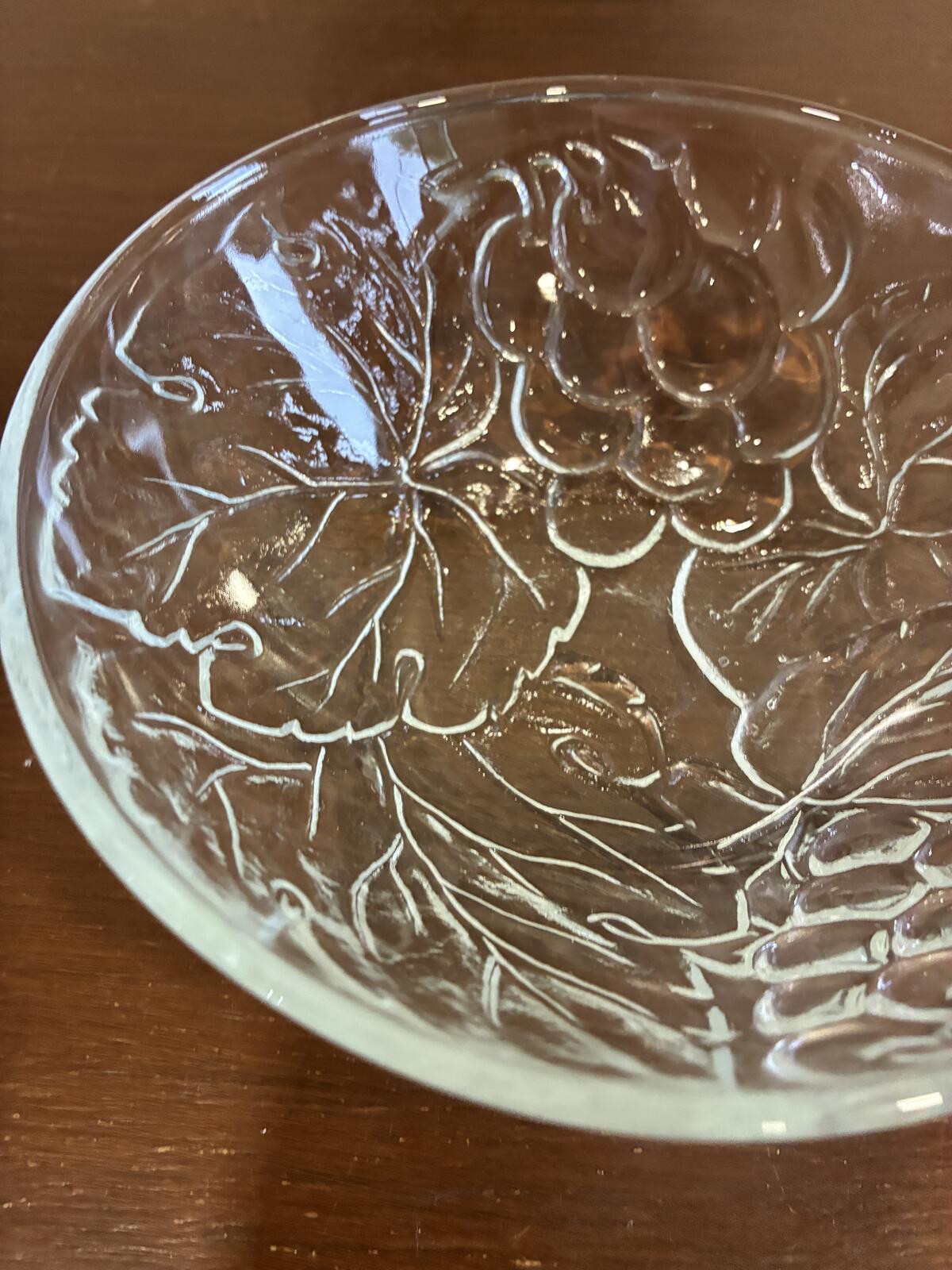 Set of 10 Vintage KIG Indonesia Pressed Clear Glass Grape Bowls