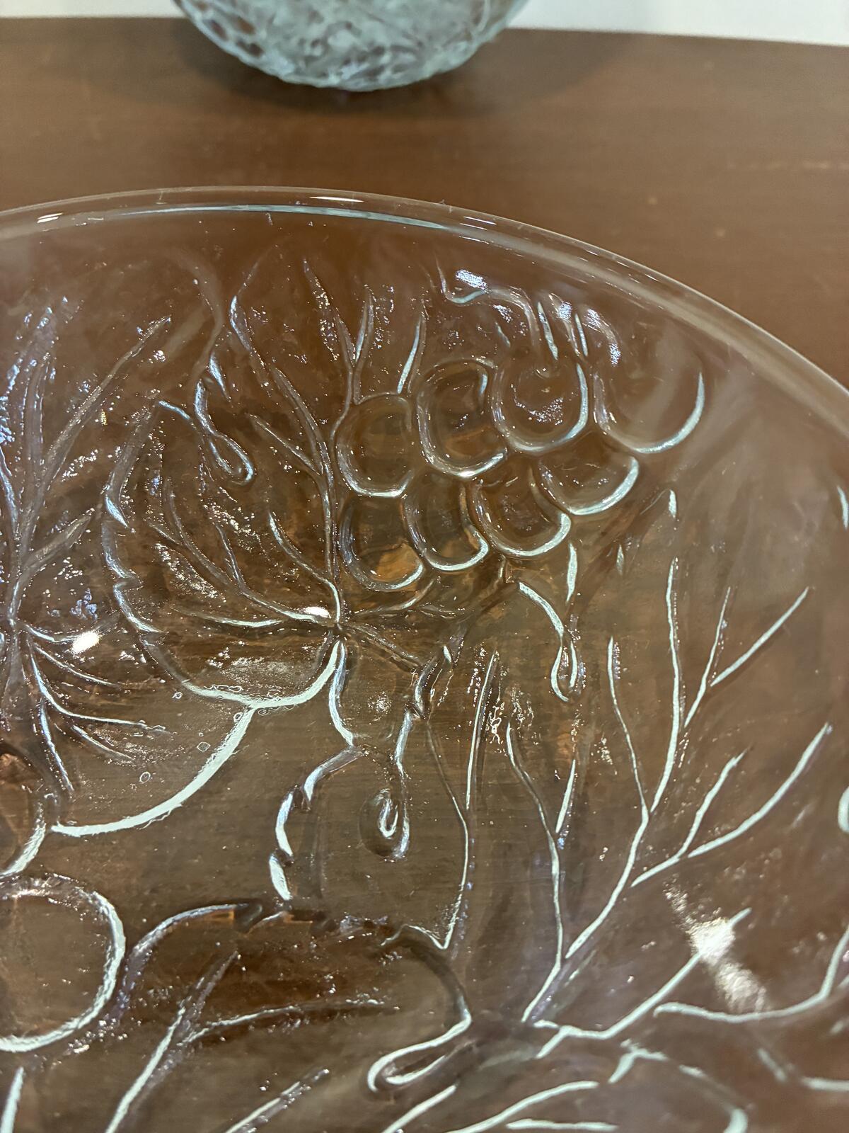 Set of 10 Vintage KIG Indonesia Pressed Clear Glass Grape Bowls