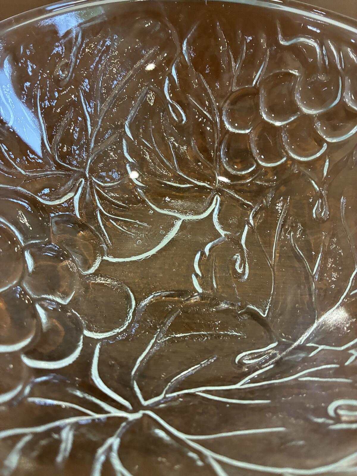 Set of 10 Vintage KIG Indonesia Pressed Clear Glass Grape Bowls