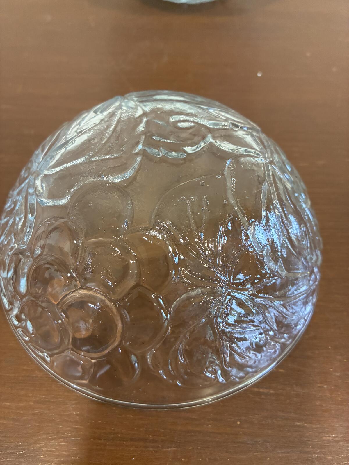 Set of 10 Vintage KIG Indonesia Pressed Clear Glass Grape Bowls