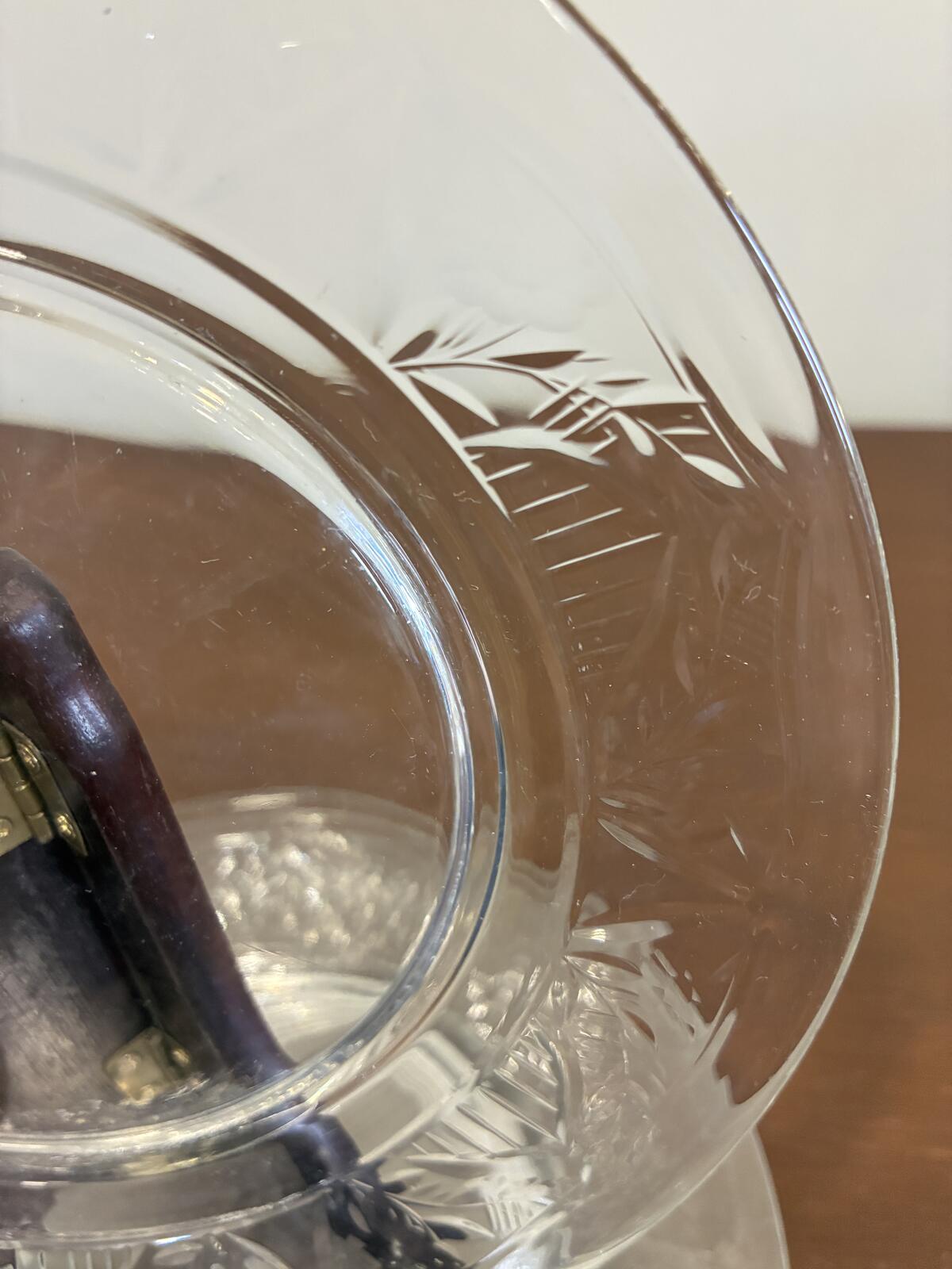 Vintage Pressed Glass Plates Set of 7 Etched Glass Dessert or Salad Plates