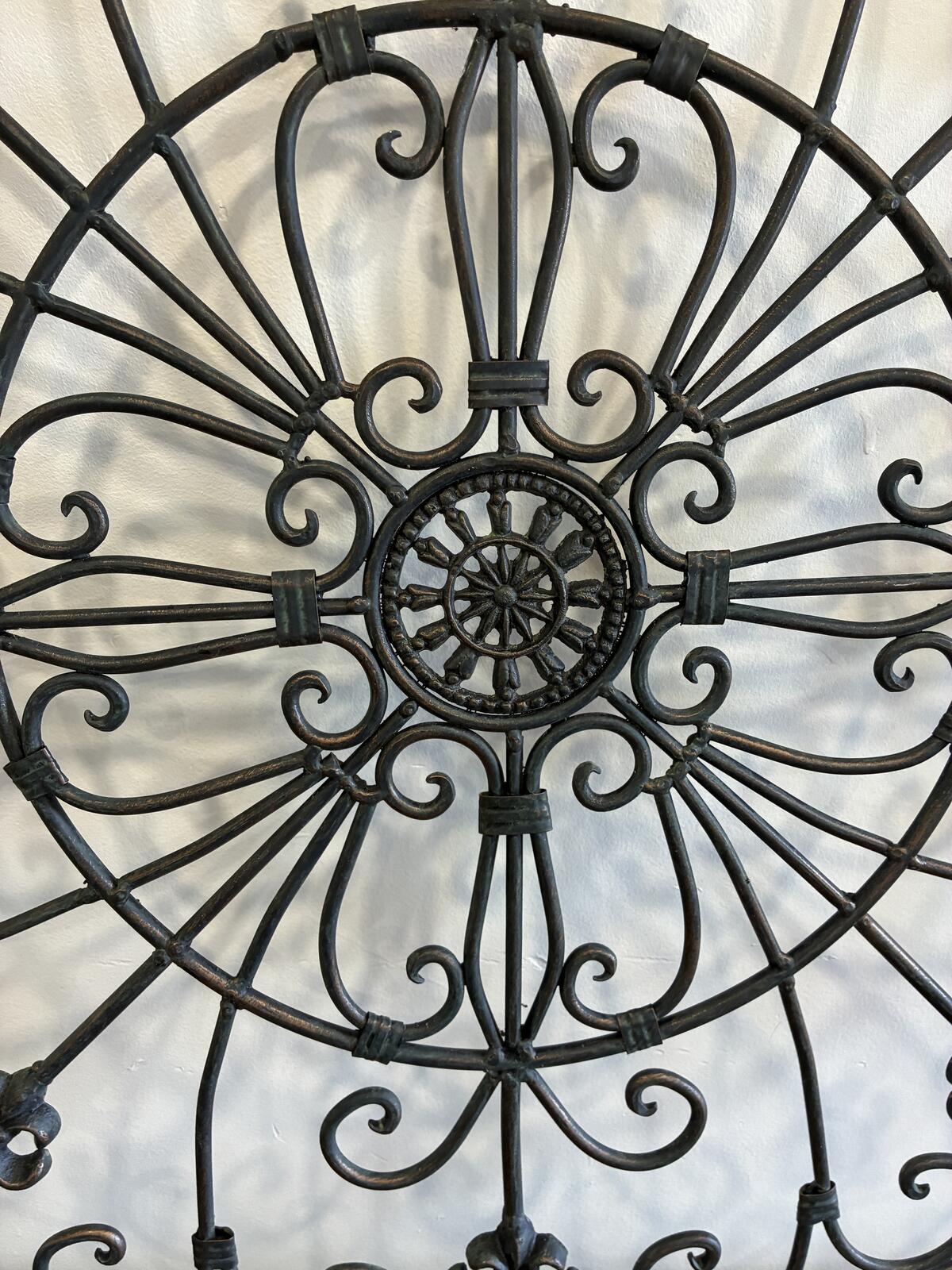 Large Wrought Metal Wall Decor Fleur de Lis Wall Art Rustic Farmhouse 30"