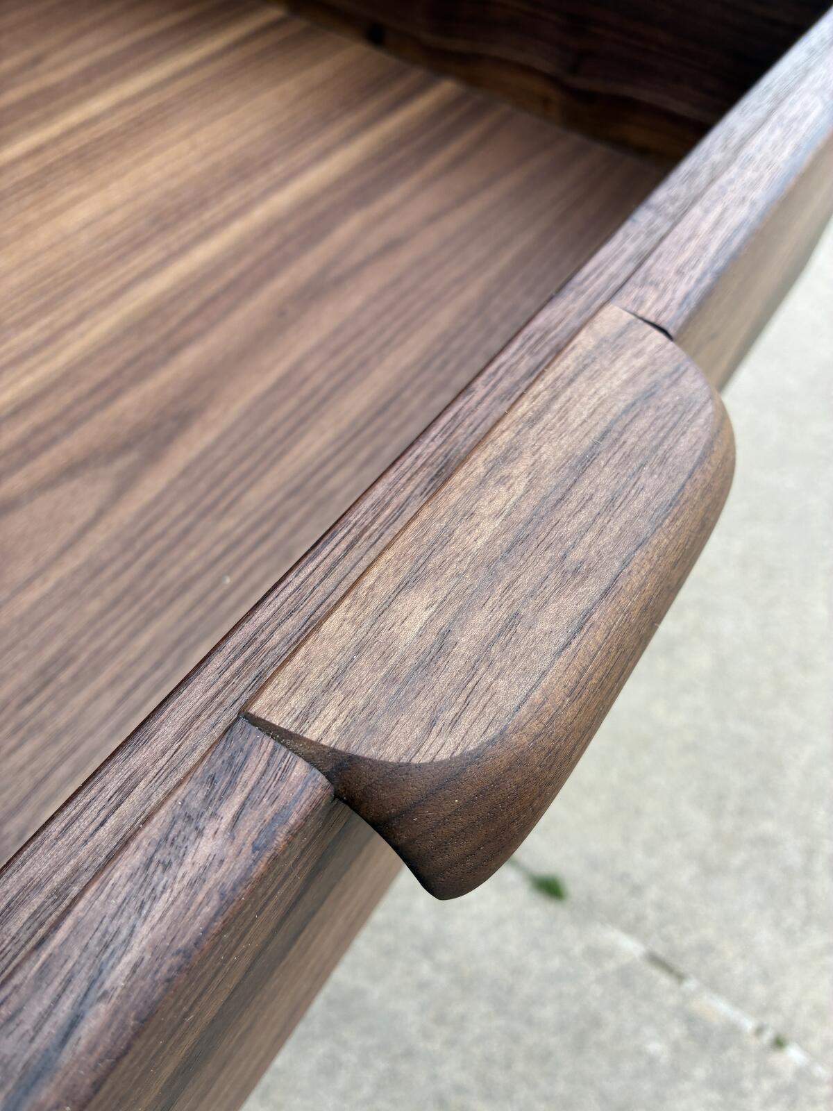 Handmade Walnut Media Cabinet | Modern Solid Wood Storage Cabinet | Custom Audio Cabinet | Mid Century Modern Furniture