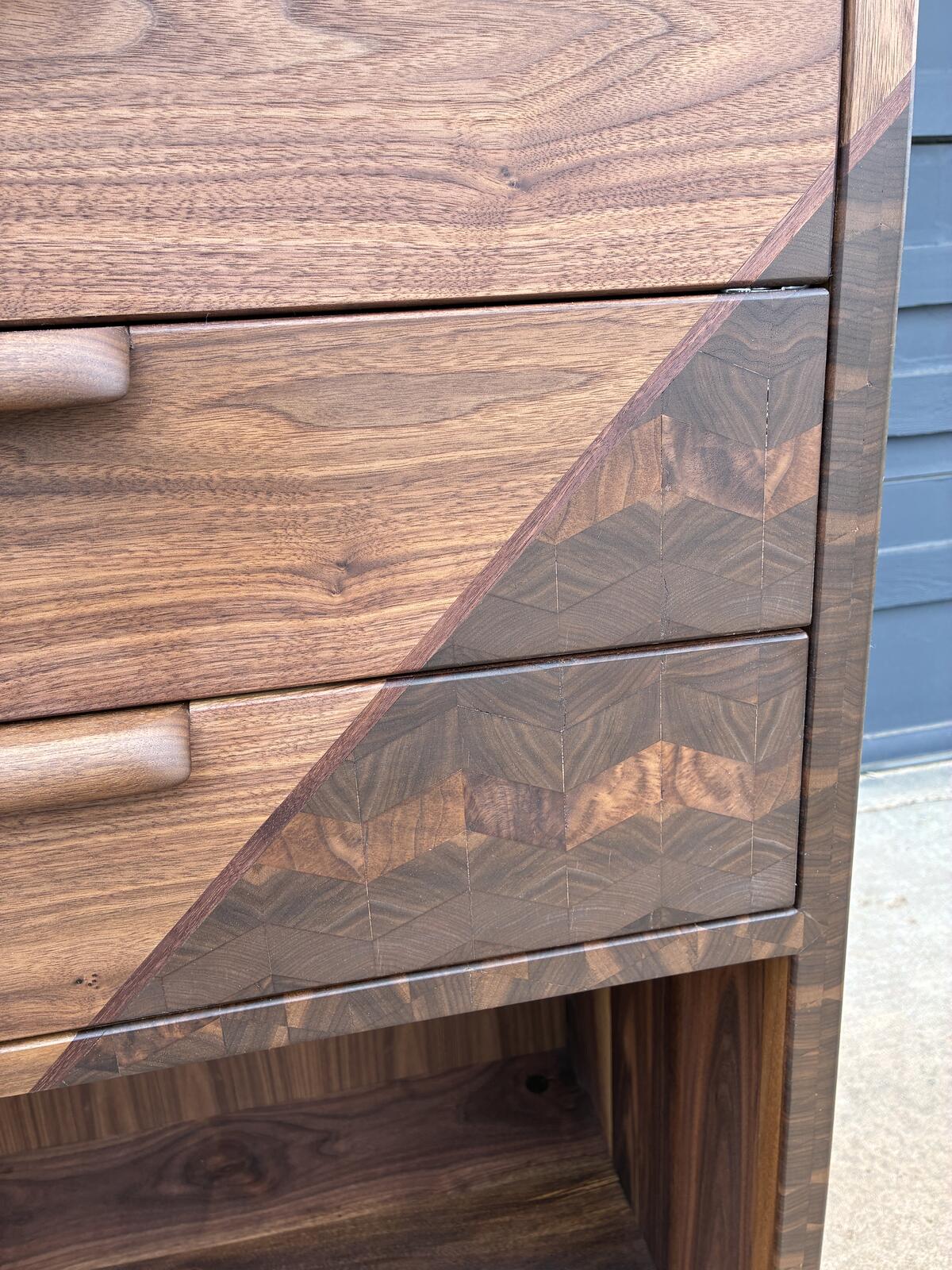 Handmade Walnut Media Cabinet | Modern Solid Wood Storage Cabinet | Custom Audio Cabinet | Mid Century Modern Furniture