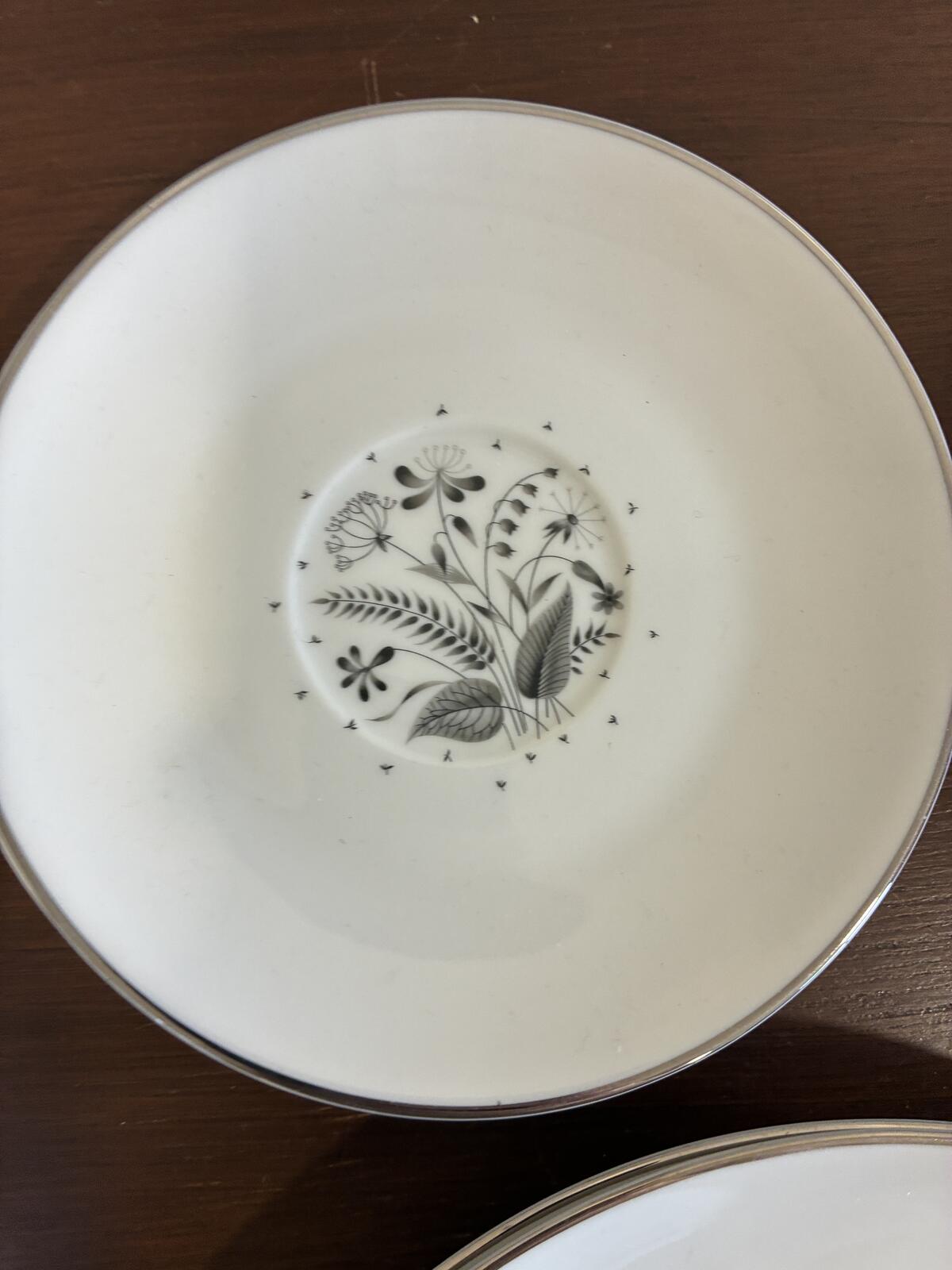 Vintage Royal Jackson Parisienne Dinnerware Set of 10, Black Floral China for 2