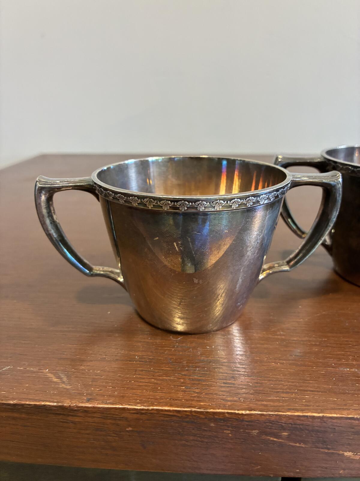 Vintage Rogers EPNS Silverplate Creamer and Sugar Bowl Set, Mid Century Silver