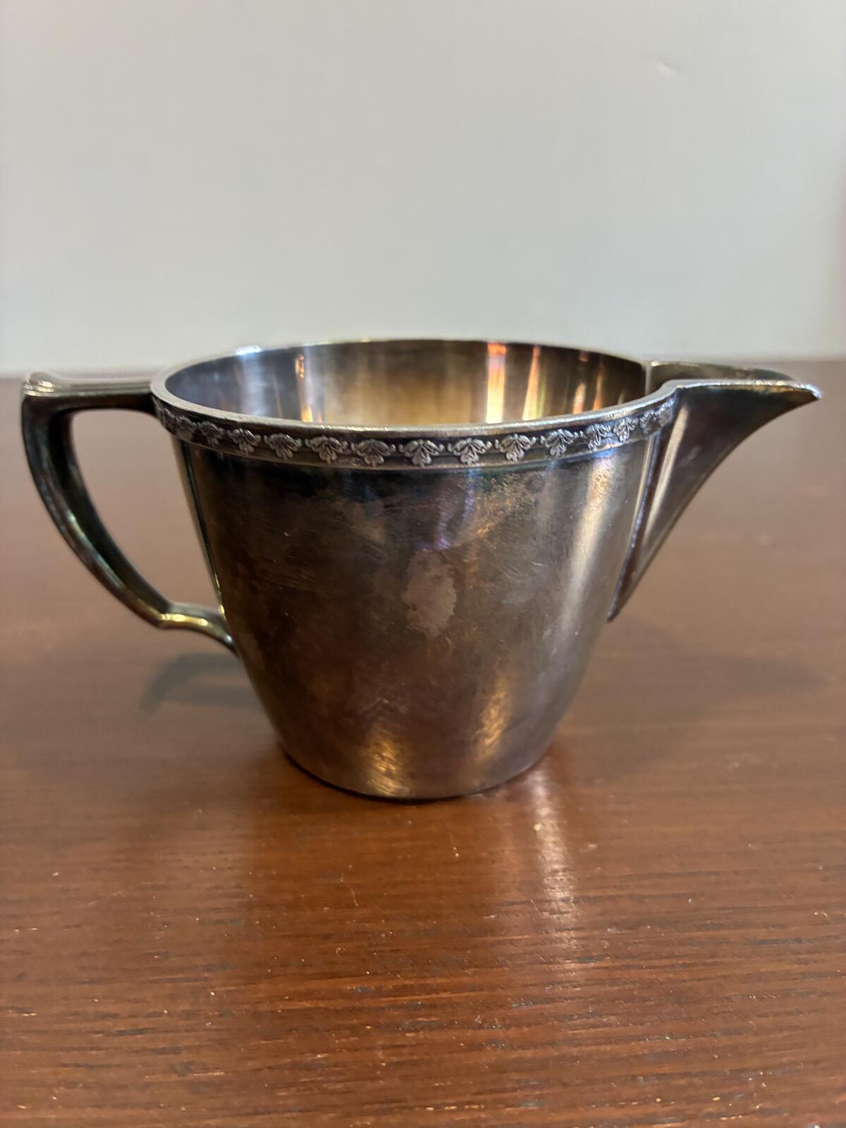 Vintage Rogers EPNS Silverplate Creamer and Sugar Bowl Set, Mid Century Silver