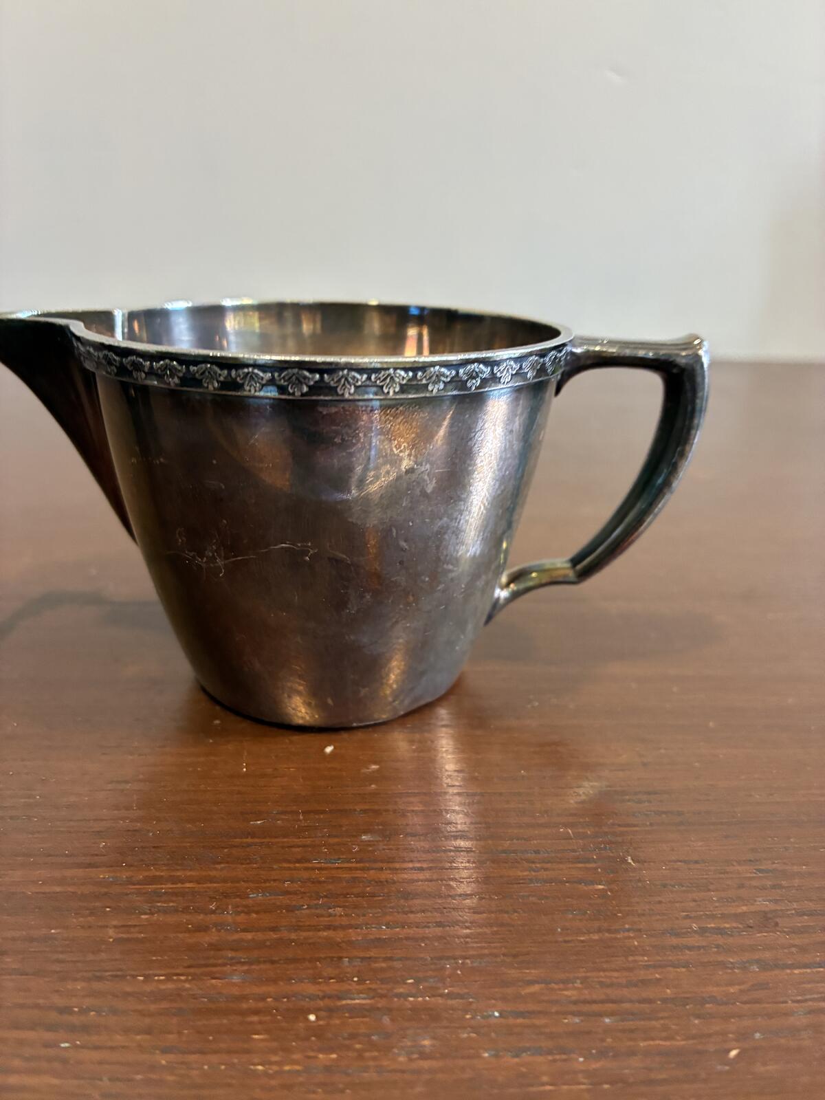 Vintage Rogers EPNS Silverplate Creamer and Sugar Bowl Set, Mid Century Silver