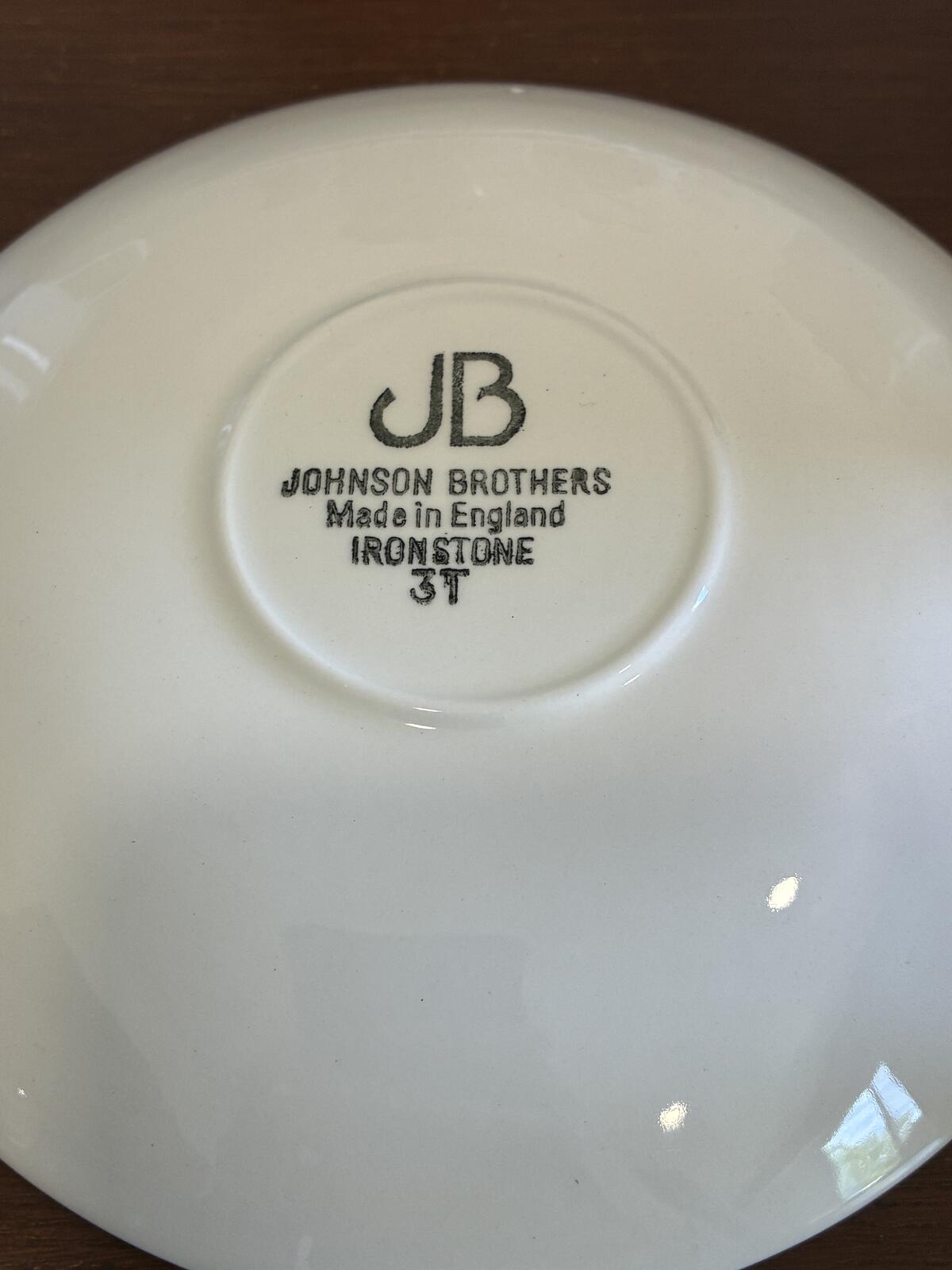 Vintage Johnson Brothers England Tivoli White Ironstone Cups & Saucers Set of 14