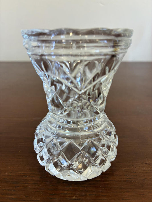 Vintage Cut Glass Toothpick Holder, Pressed Glass Table Accent