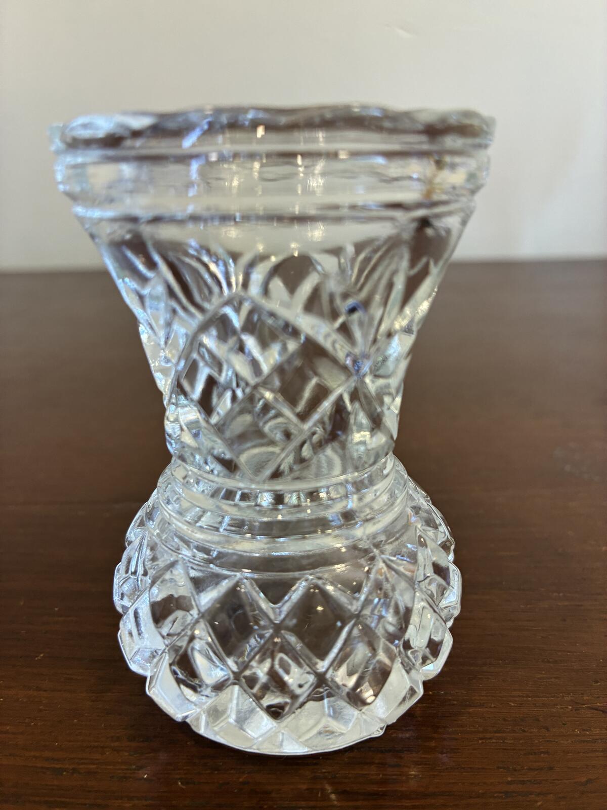 Vintage Cut Glass Toothpick Holder, Pressed Glass Table Accent