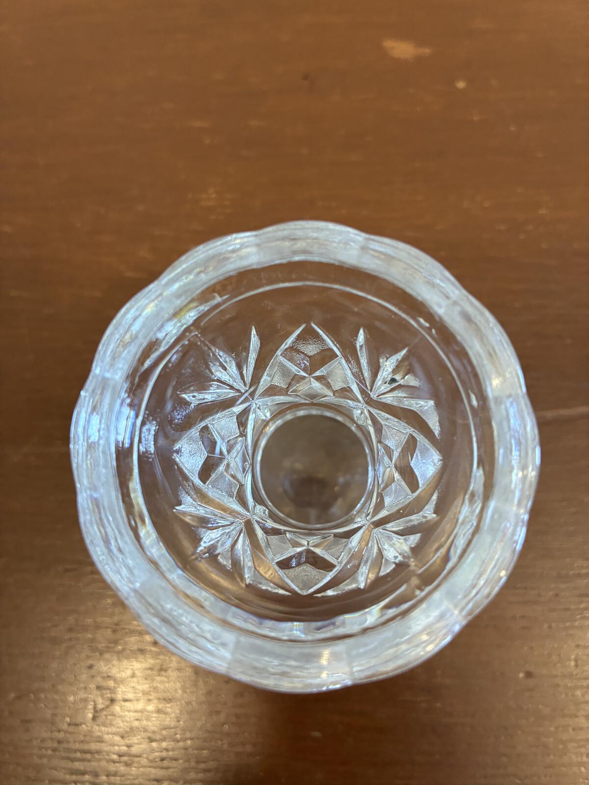 Vintage Cut Glass Toothpick Holder, Pressed Glass Table Accent