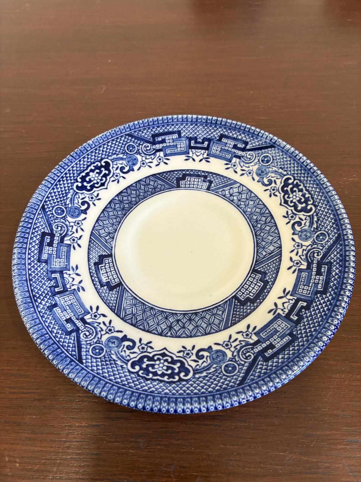 Vintage Churchill England Blue Willow Cups and Saucers, Set of 4 Transferware