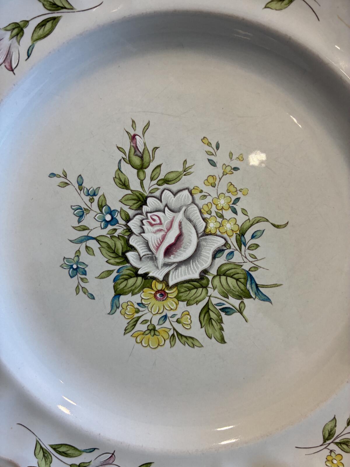 Vintage Provinstone Rose Marie Dinner Plates Set of 3, Floral Japanese Stoneware
