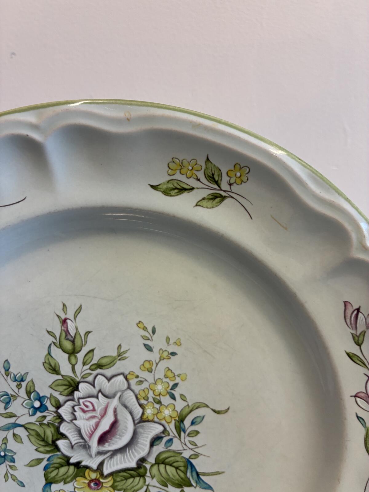 Vintage Provinstone Rose Marie Dinner Plates Set of 3, Floral Japanese Stoneware