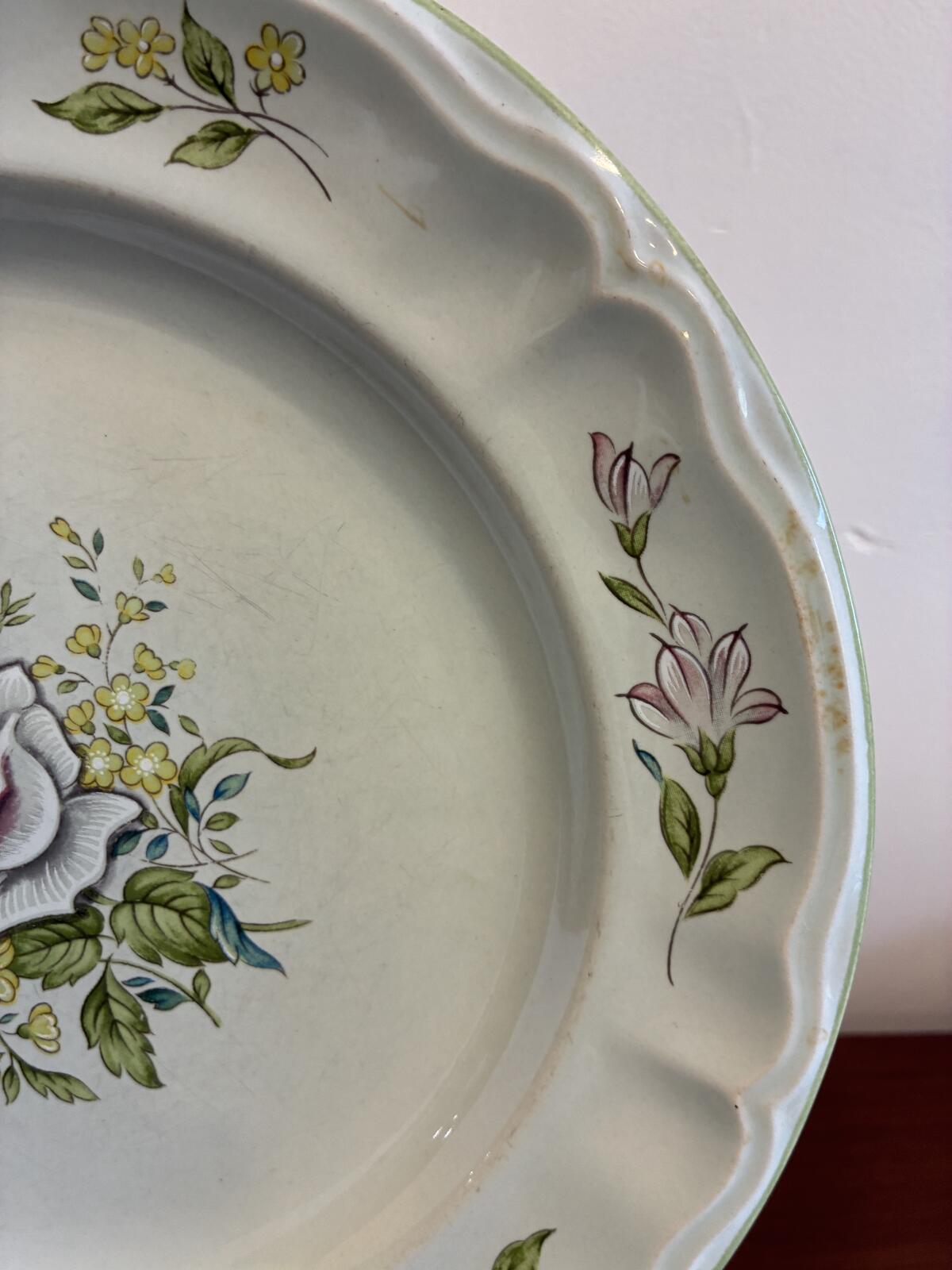Vintage Provinstone Rose Marie Dinner Plates Set of 3, Floral Japanese Stoneware