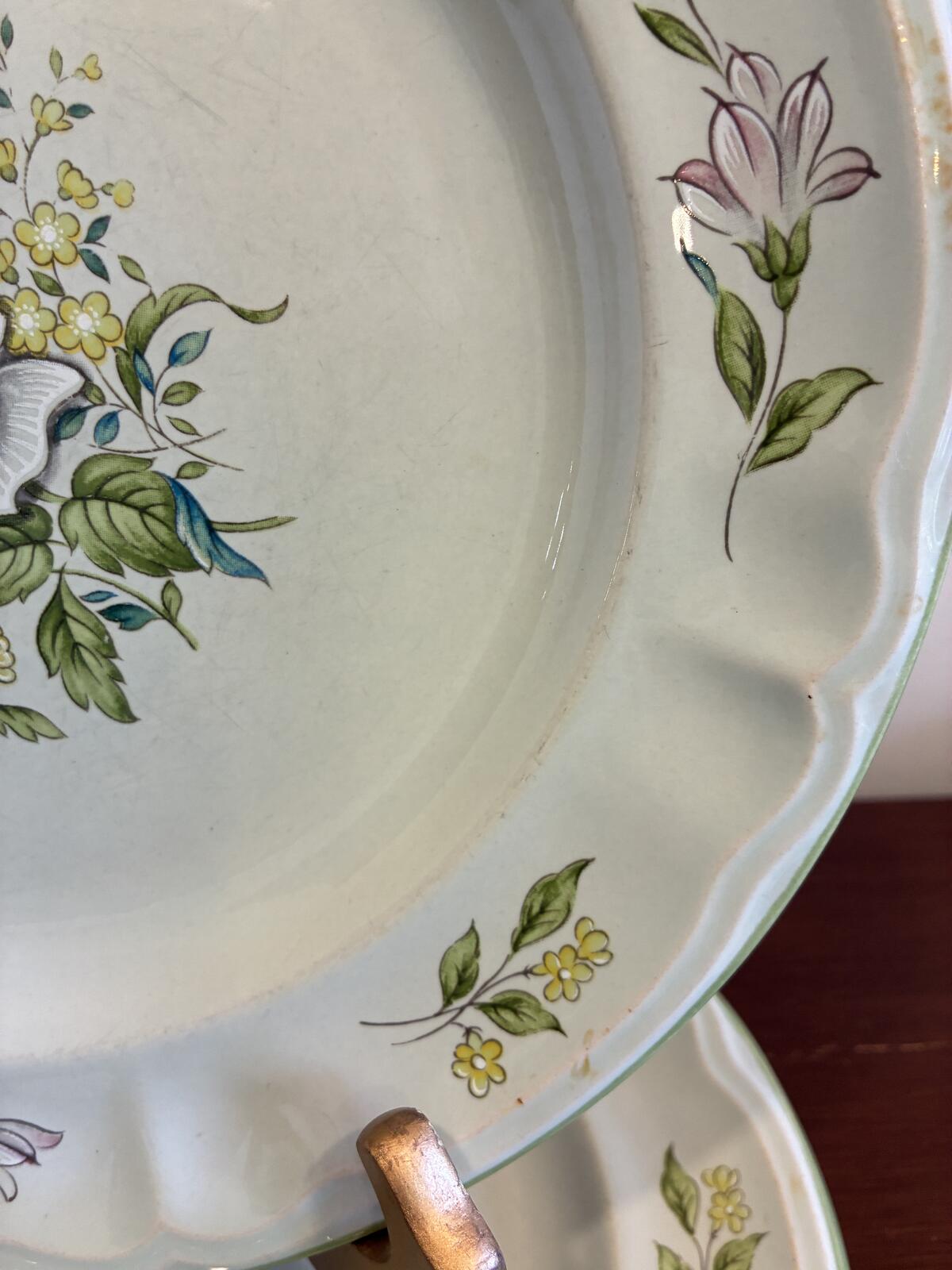 Vintage Provinstone Rose Marie Dinner Plates Set of 3, Floral Japanese Stoneware