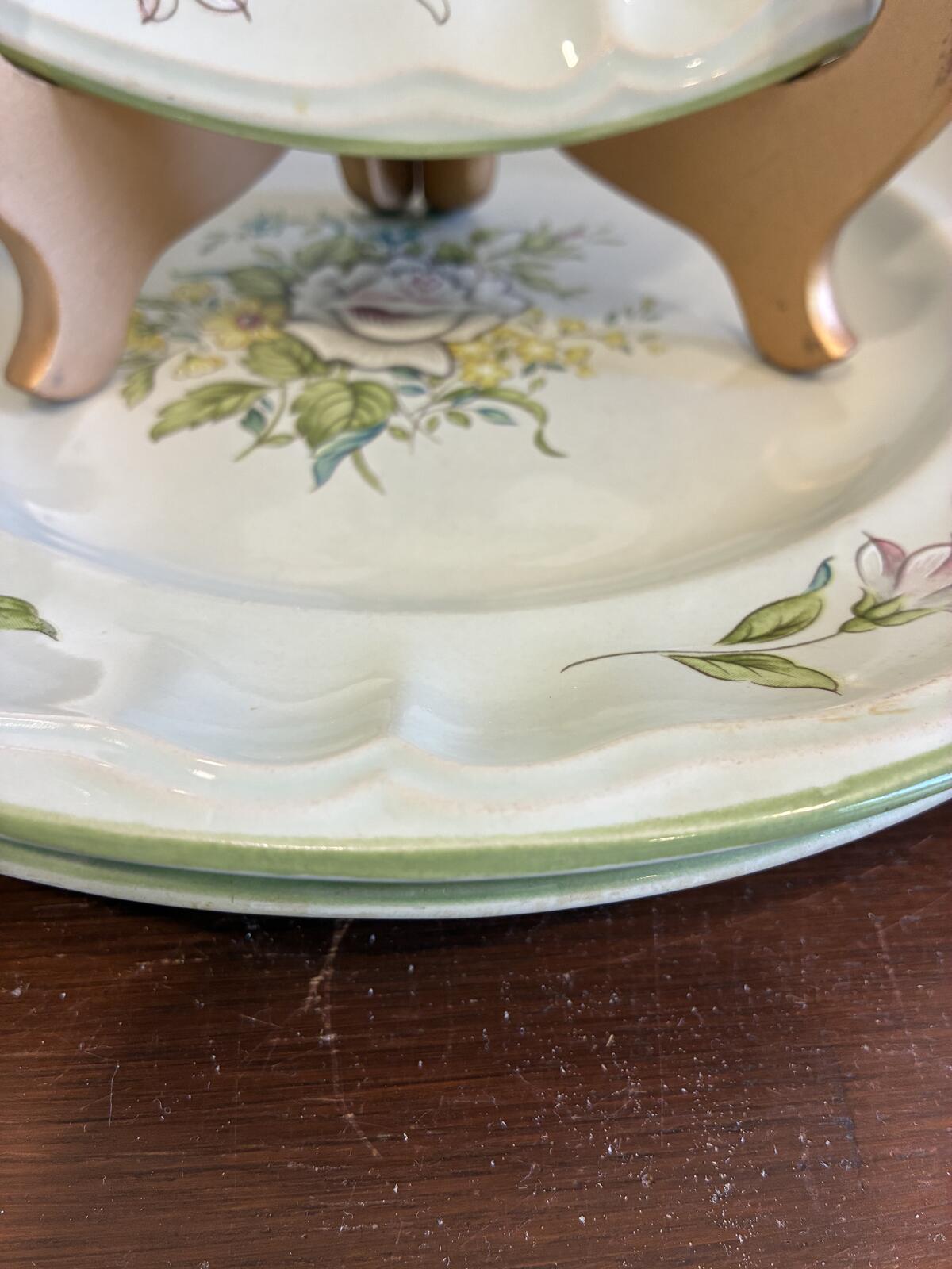 Vintage Provinstone Rose Marie Dinner Plates Set of 3, Floral Japanese Stoneware