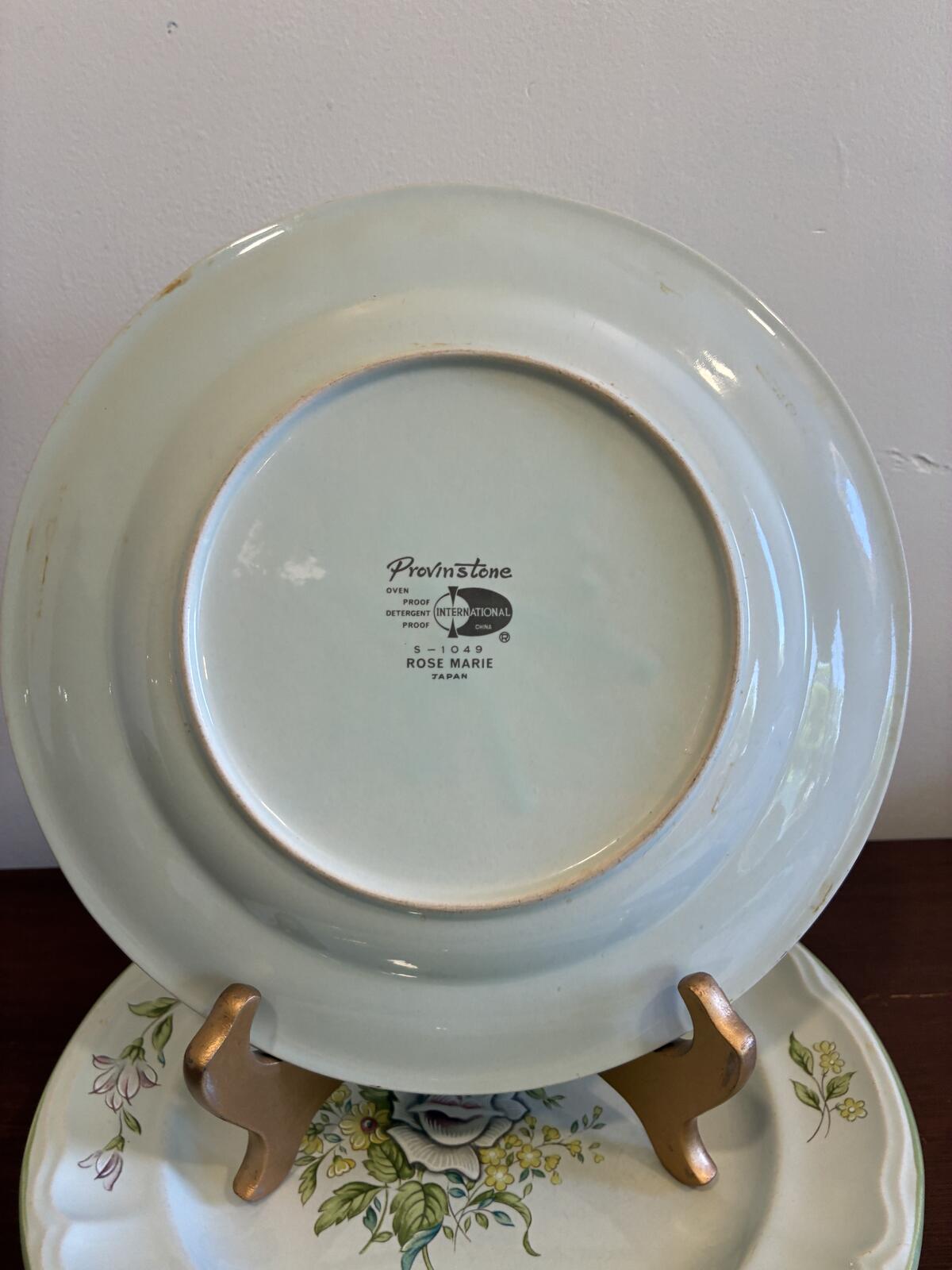 Vintage Provinstone Rose Marie Dinner Plates Set of 3, Floral Japanese Stoneware