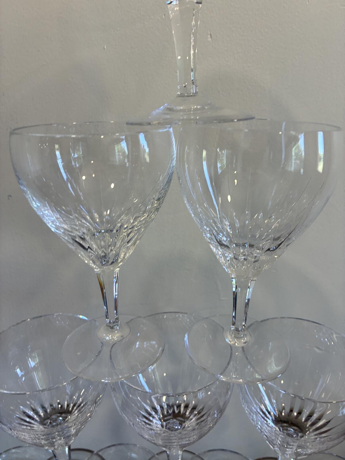 Vintage Josair Germany Crystal Water Glasses Set of 10 Elegant Stemware