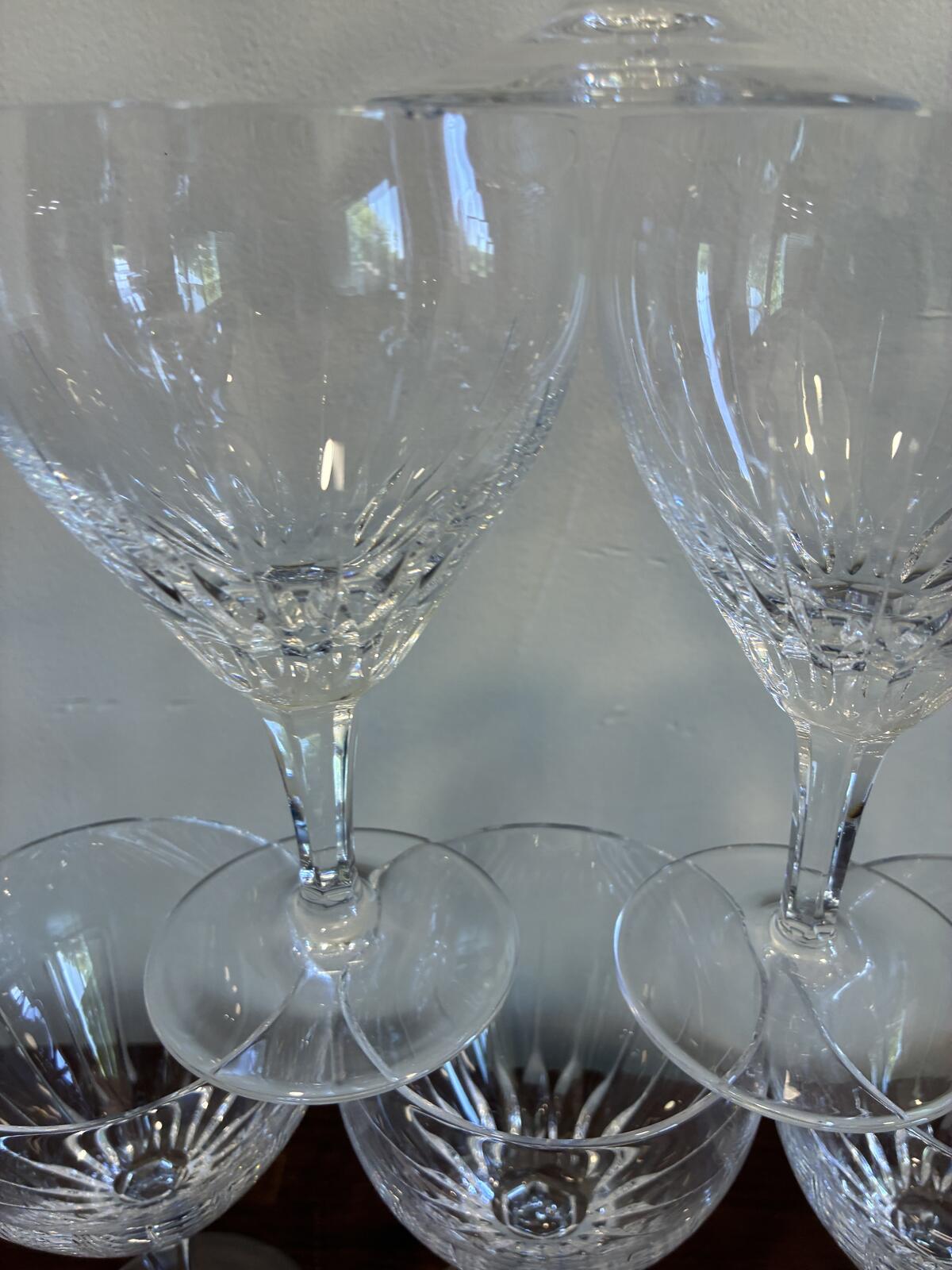 Vintage Josair Germany Crystal Water Glasses Set of 10 Elegant Stemware