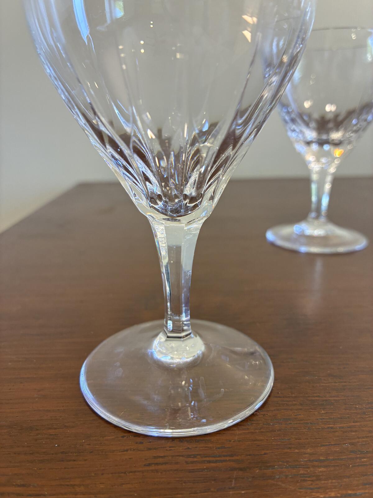4 Vintage Josair Crystal Wine Glasses Cut Elegant Crystal Stemware Goblets
