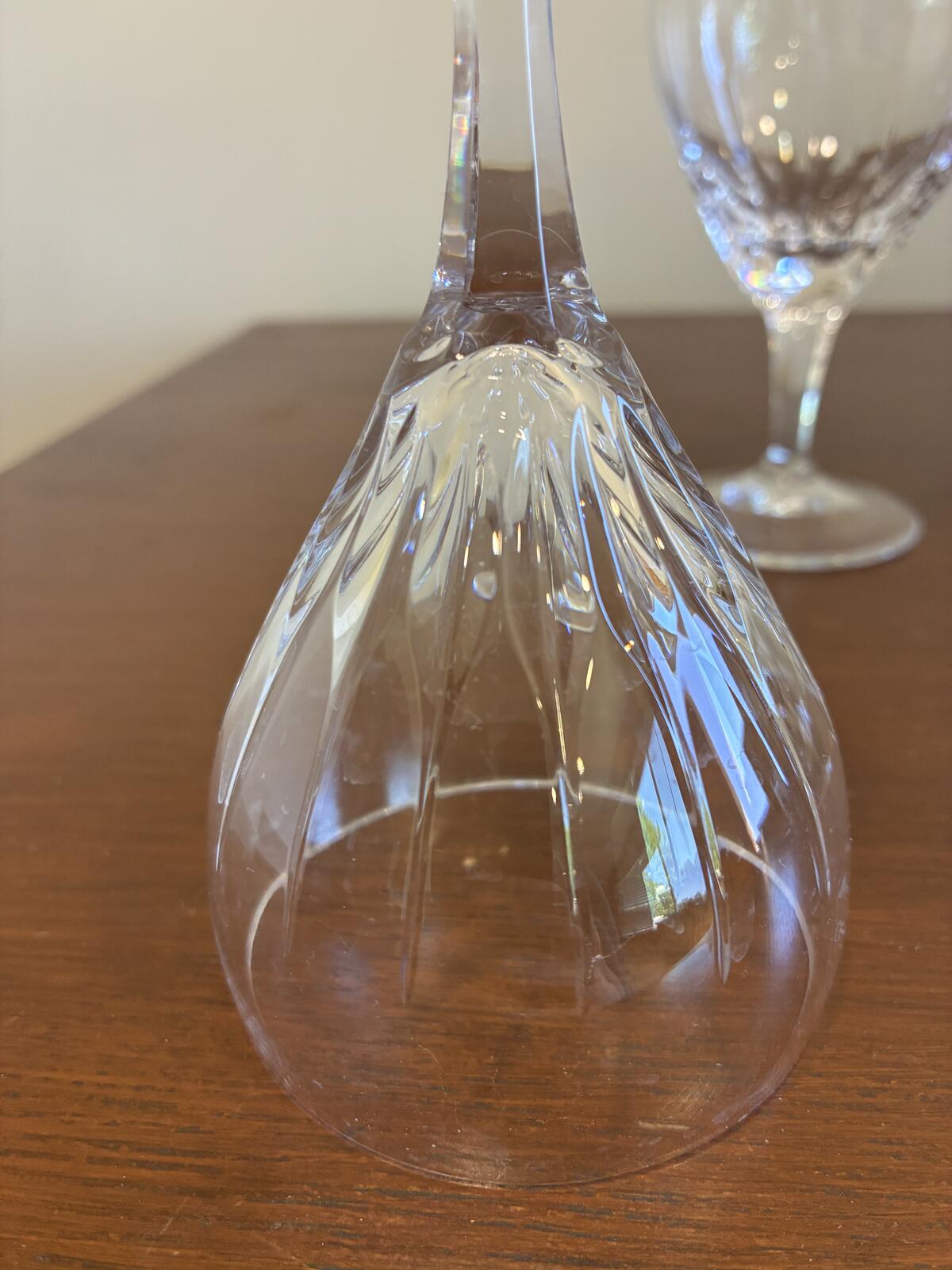 4 Vintage Josair Crystal Wine Glasses Cut Elegant Crystal Stemware Goblets
