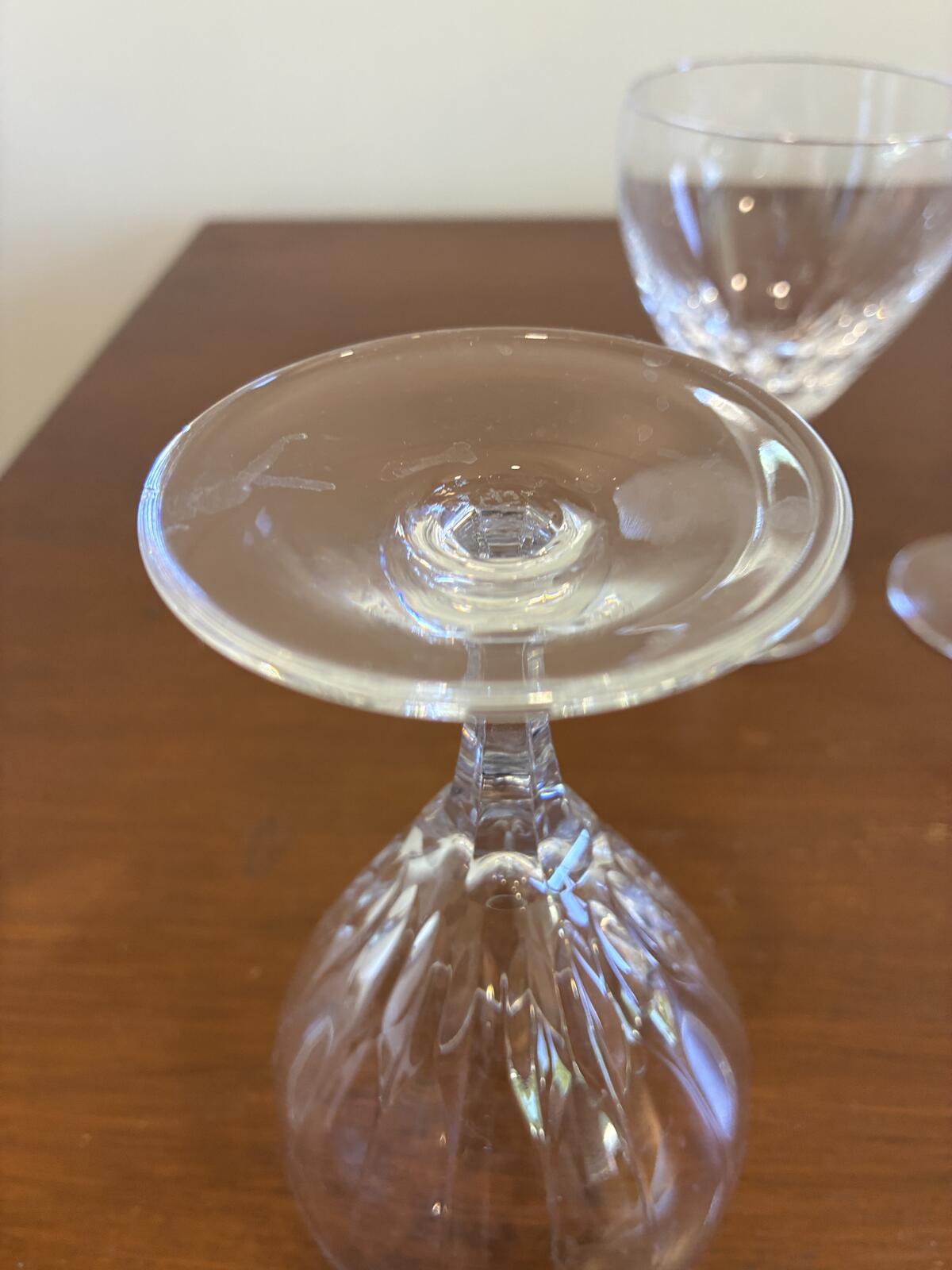 4 Vintage Josair Crystal Wine Glasses Cut Elegant Crystal Stemware Goblets