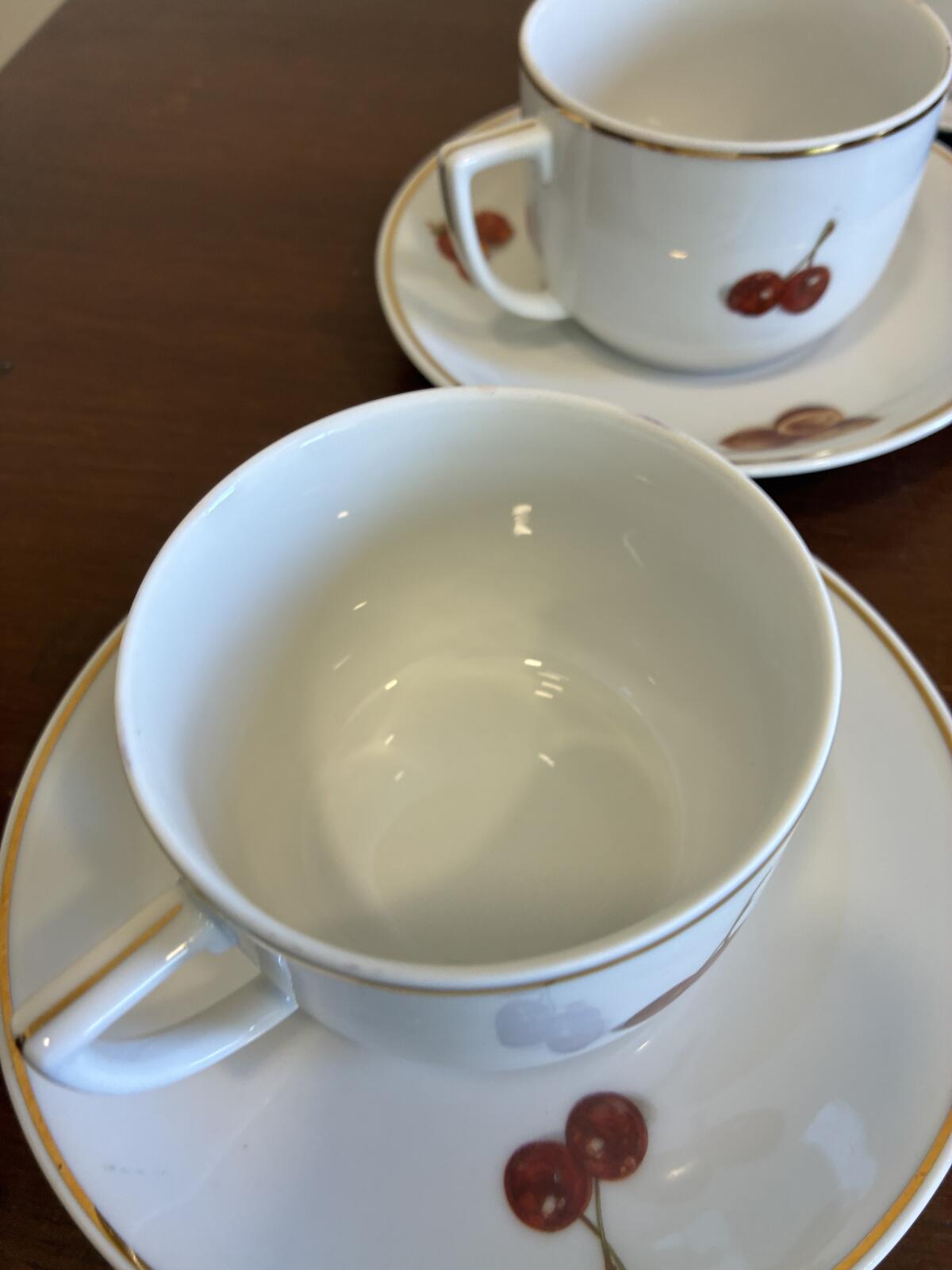 Vintage Seltmann Weiden Bavaria German Fruit & Nut Tea Cups & Saucers Set of 6