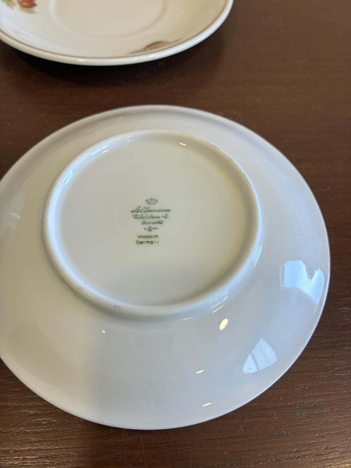 Vintage Seltmann Weiden Bavaria German Fruit & Nut Tea Cups & Saucers Set of 6