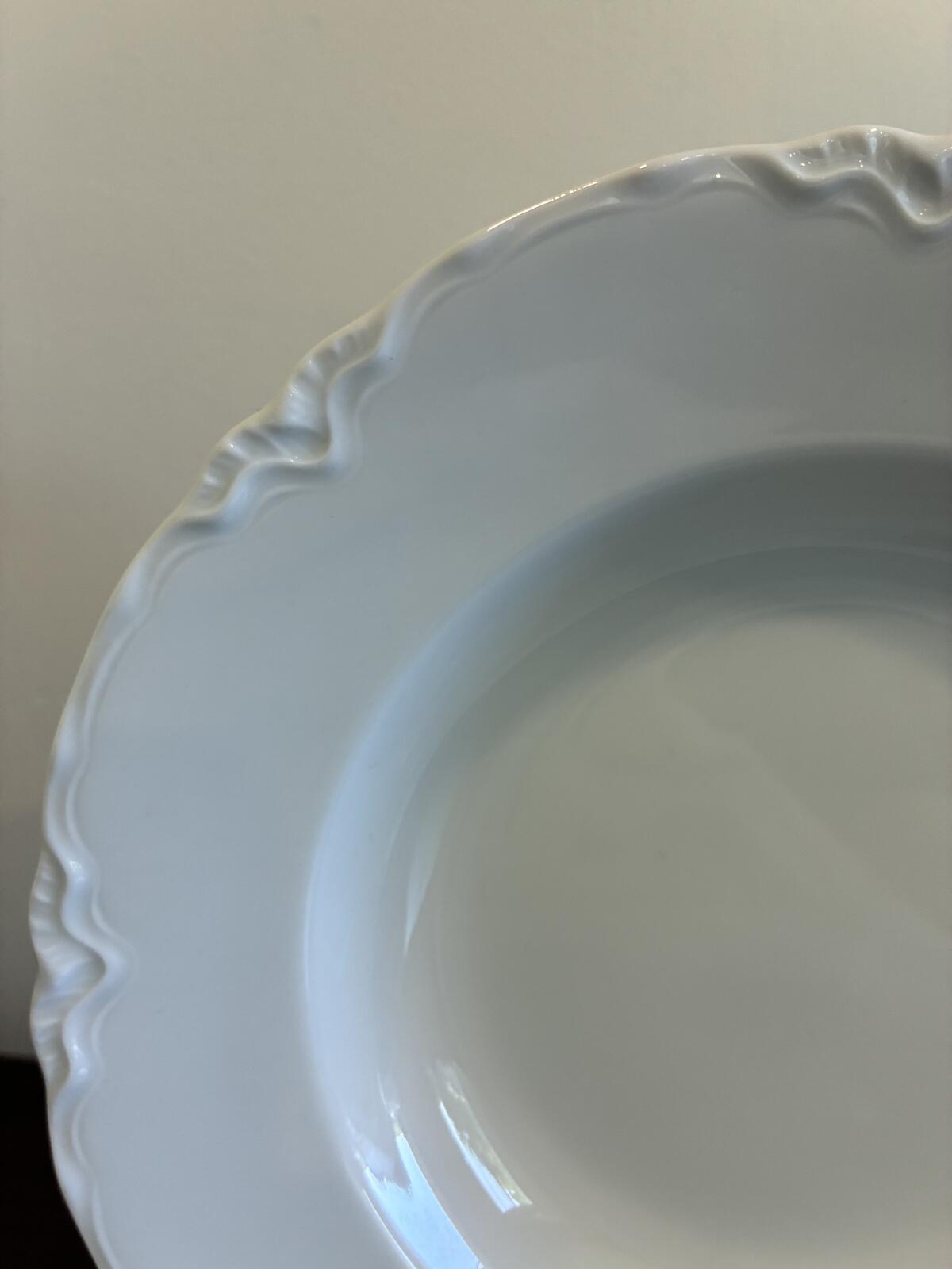 Vintage Hutschenreuther Bavaria Soup Bowls Set of 4 |Rimmed White Porcelain