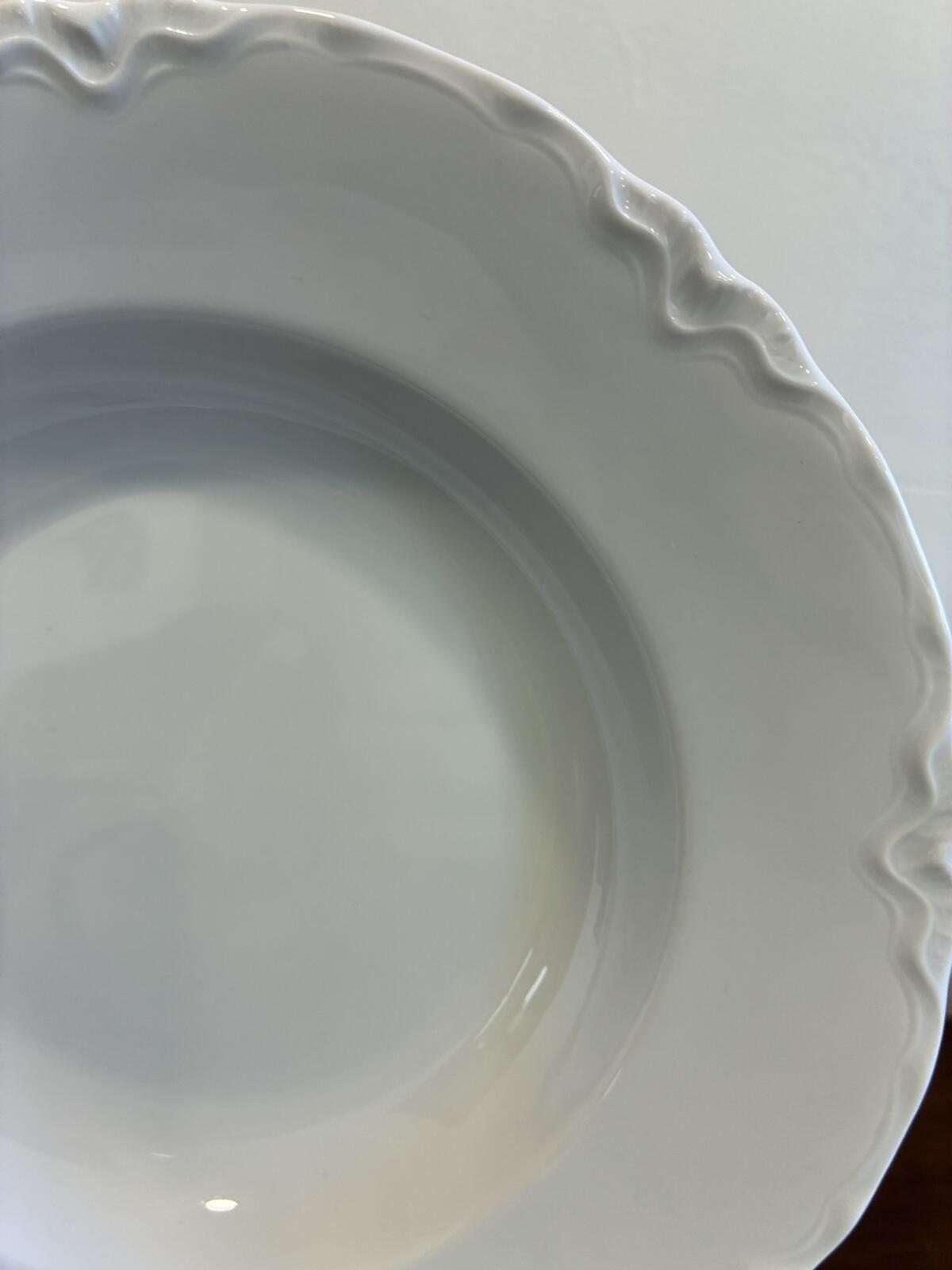 Vintage Hutschenreuther Bavaria Soup Bowls Set of 4 |Rimmed White Porcelain