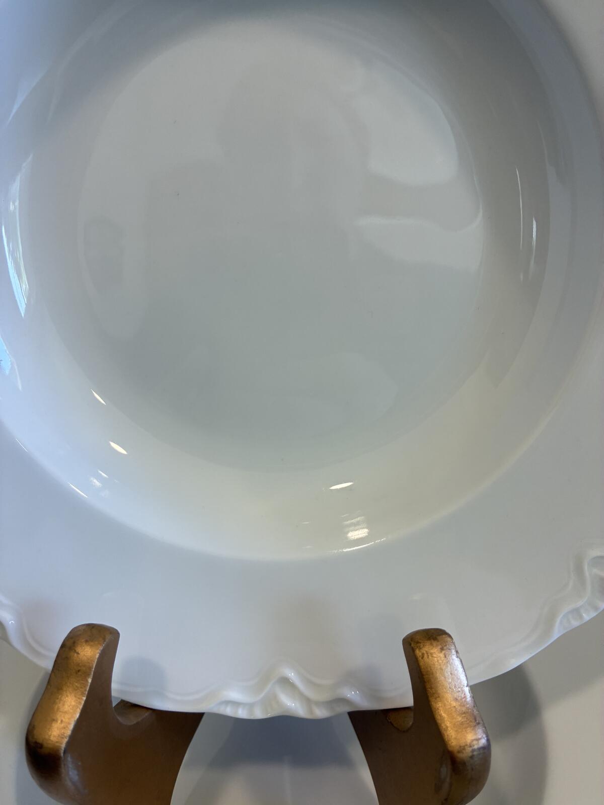 Vintage Hutschenreuther Bavaria Soup Bowls Set of 4 |Rimmed White Porcelain