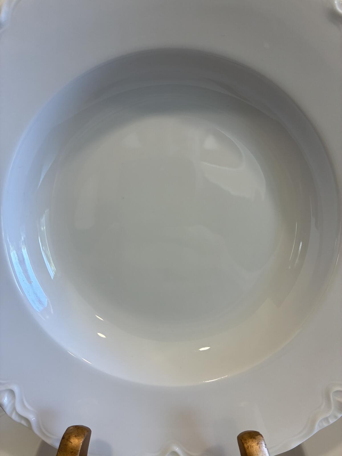 Vintage Hutschenreuther Bavaria Soup Bowls Set of 4 |Rimmed White Porcelain
