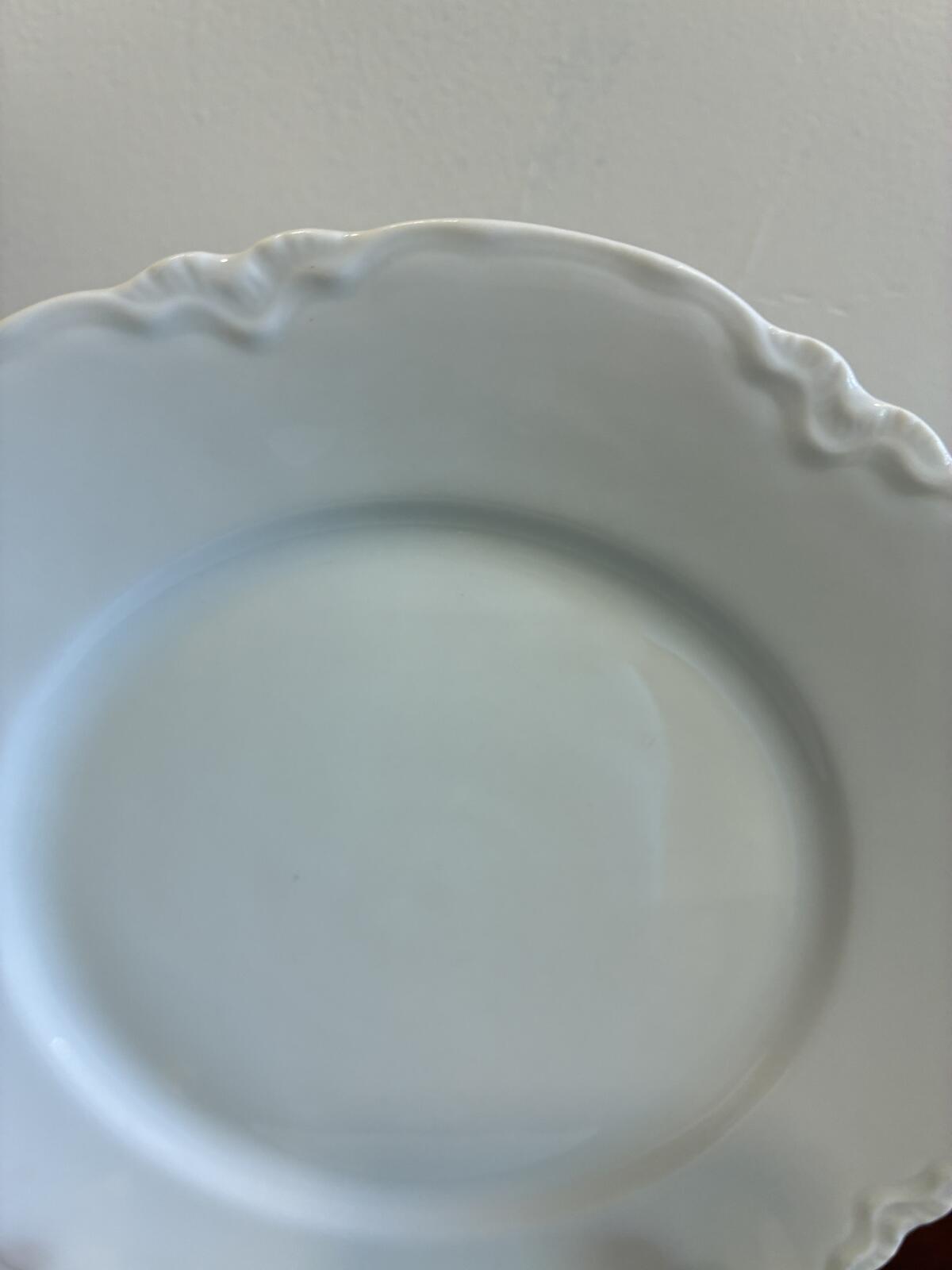 2 Hutschenreuther Selb Bavaria White Dessert Plates Germany Vintage Porcelain